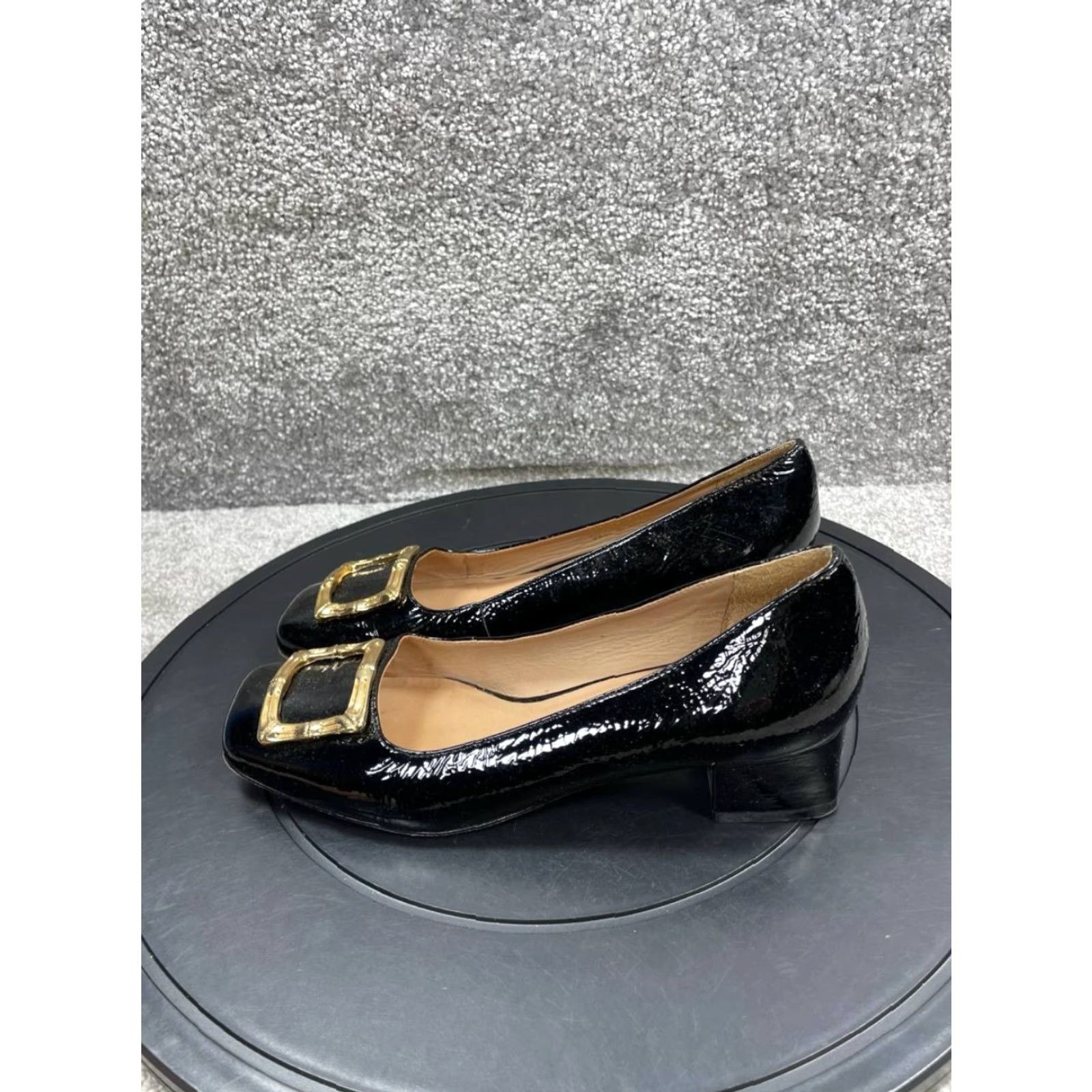 Lilly Pulitzer VINTAGE Lilly Pulitzer Heels Women Size 6 M Pump Black Patent Leather Square Toe Slip On Size US 6 / IT 36 - 5 Thumbnail