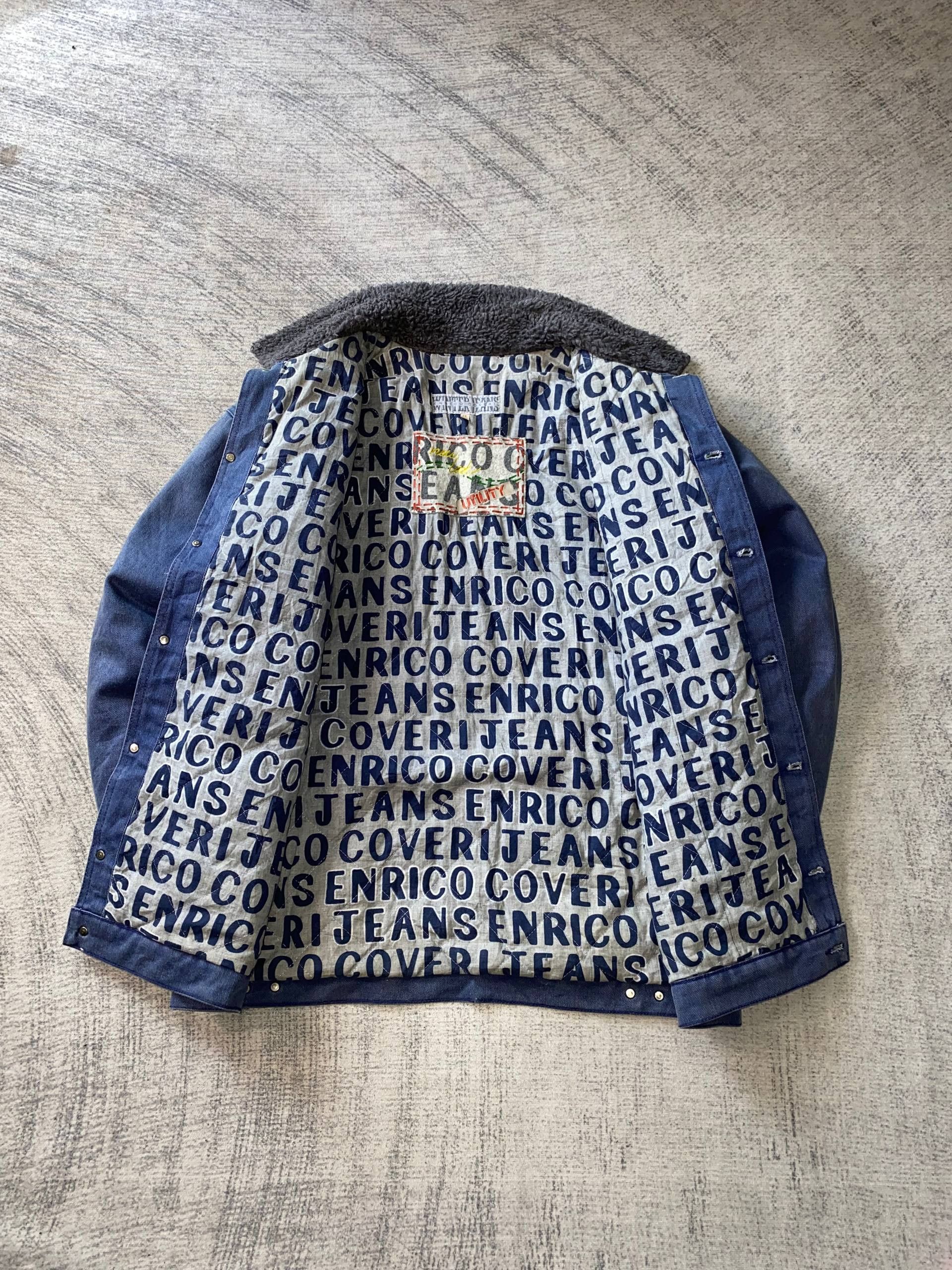Enrico Coveri Rare Enrico Coveri Archive 80s Logo Lined Denim Jacket Size US XL / EU 56 / 4 - 6 Thumbnail