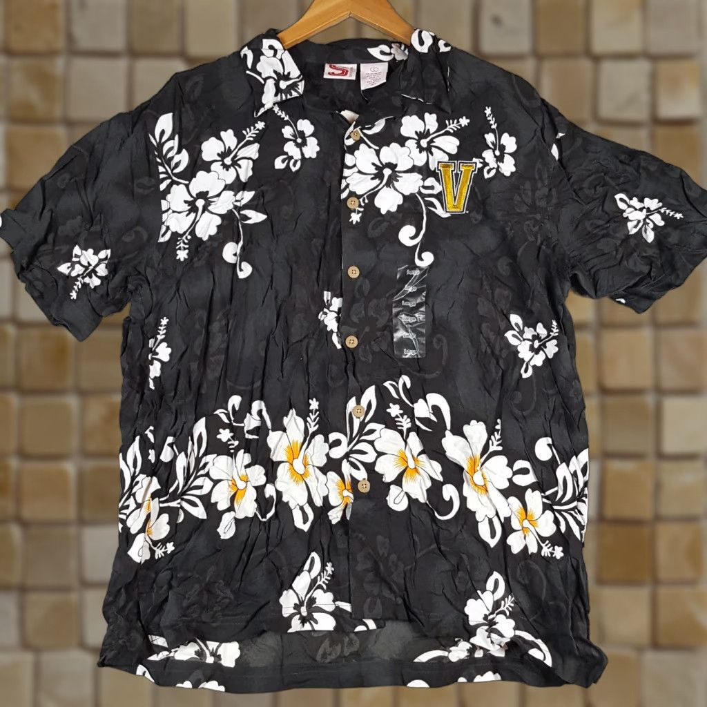 Vintage VINTAGE Vanderbilt Commodores Floral Hawaiian Shirt Men's L Beach Island Camp Shirt Size US L / EU 52-54 / 3 - 1 Thumbnail