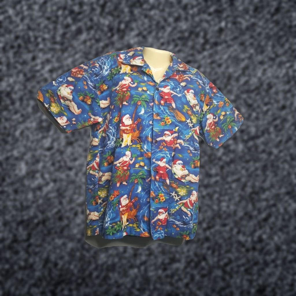 Vintage Vintage Max Boxxer USA Hawaiian Shirt Surfing Santa Mens M Blue Button-Up Short Sleeve Palm Trees 90s Aloha Casual Christmas Size US M / EU 48-50 / 2 - 1 Thumbnail