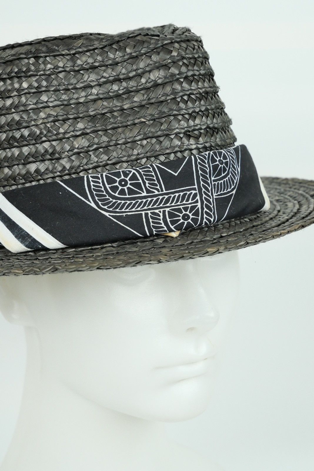 Japanese Brand OZOC Black Hat Vintage Japanese Panama Hat Size ONE SIZE - 6 Thumbnail