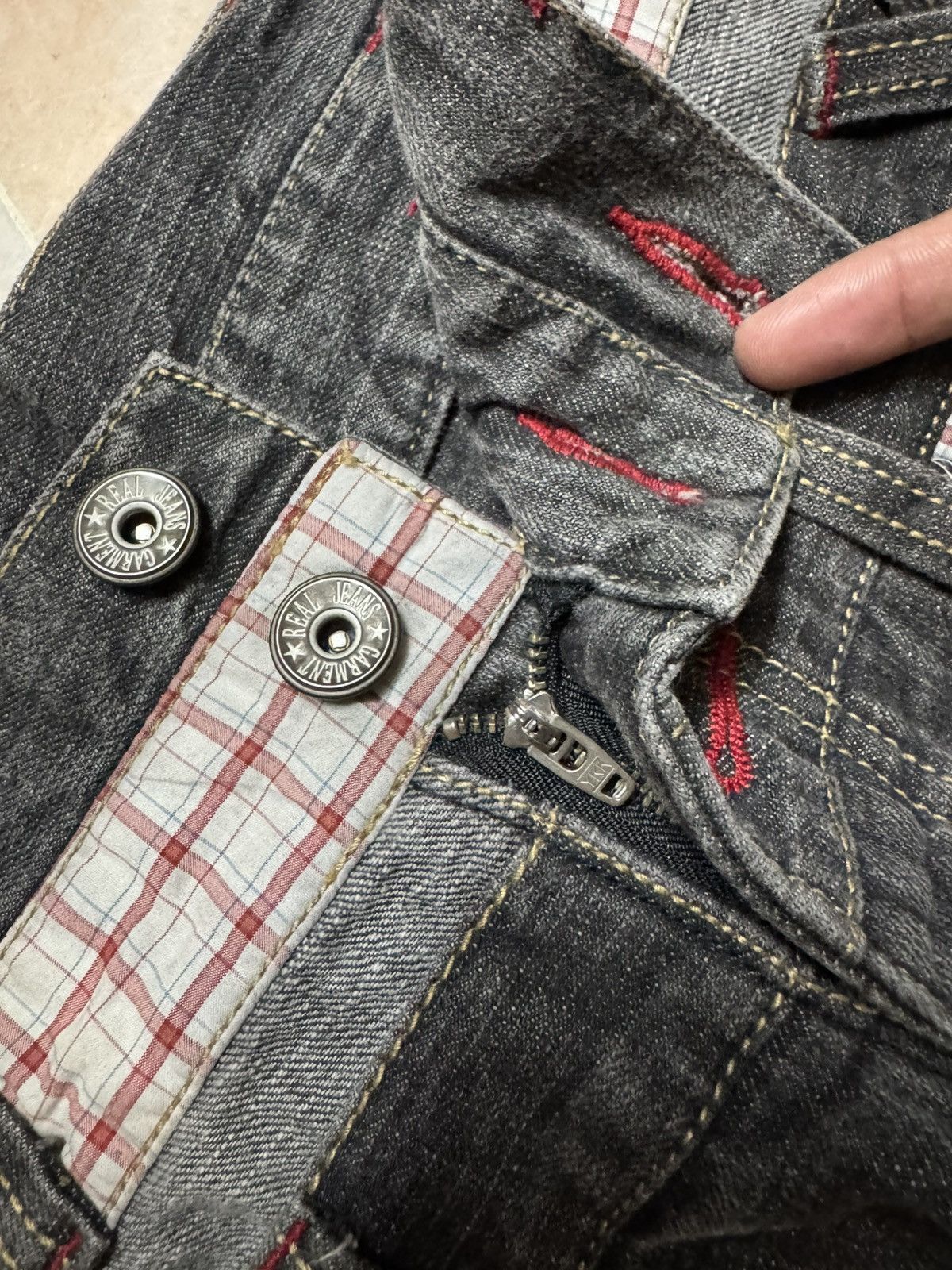 14th Addiction 💥Double Waist 90s Japanese Sand Washed Distress Jean Denim Size US 29 - 9 Thumbnail