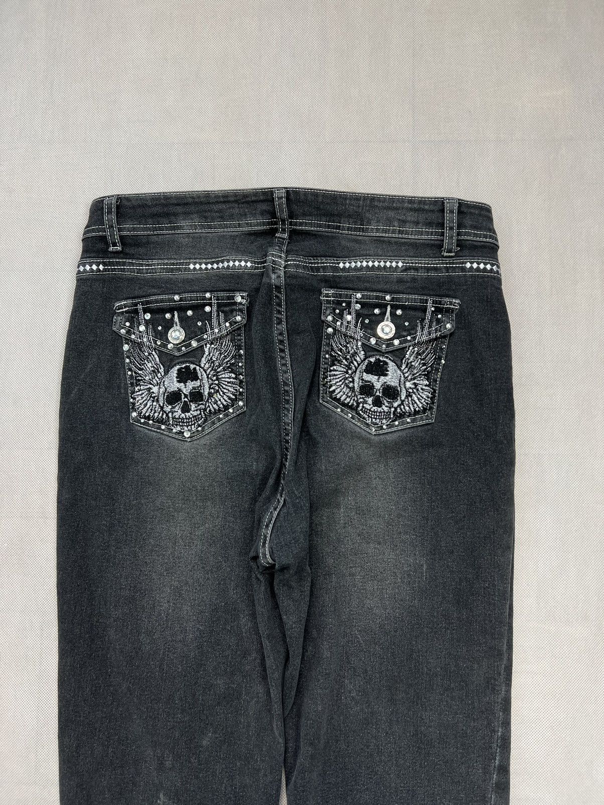 Vintage Pants Avant Garde Skulls Y2K Vintage Size 30" / US 8 / IT 44 - 1 Thumbnail