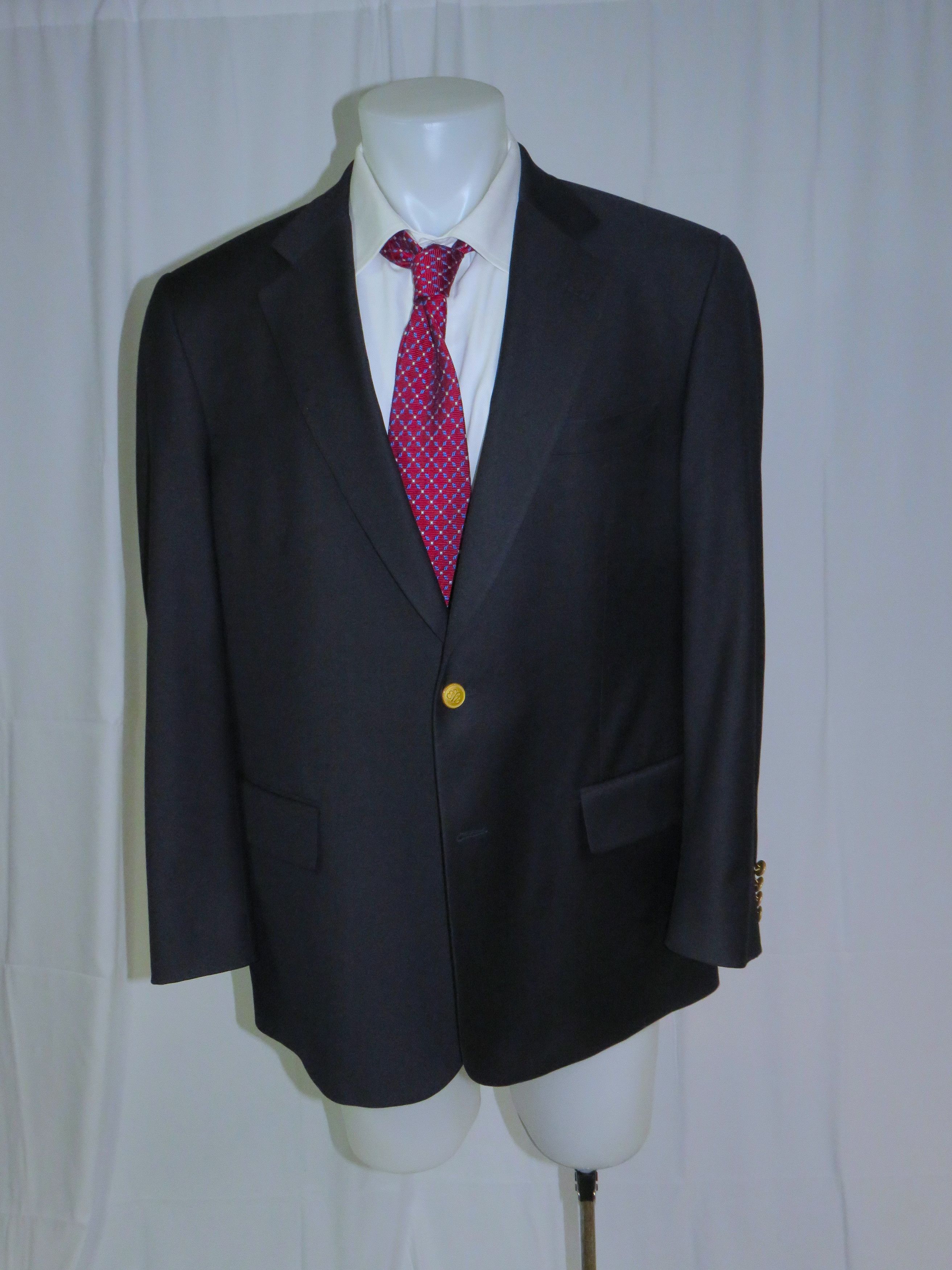 Country Club Loro Piana Navy Two Gold Button Blazer 43R