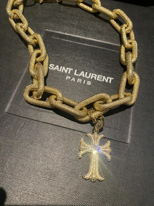 Japanese Brand Shiro x Eri High End Gold Link Cross Chain Size ONE SIZE - 3 Thumbnail