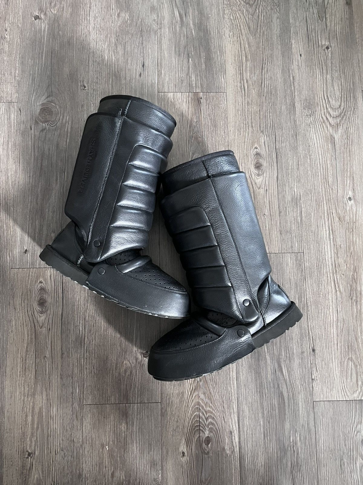 Hood By Air × Ugg Shayne Oliver x UGG black leather boots | Grailed
