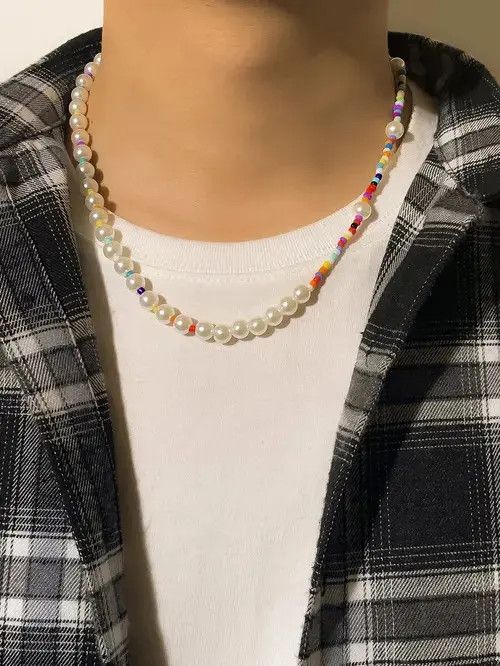 Jewelry × Vintage Retro Punk Charm Necklace Pearl Size ONE SIZE - 1 Thumbnail