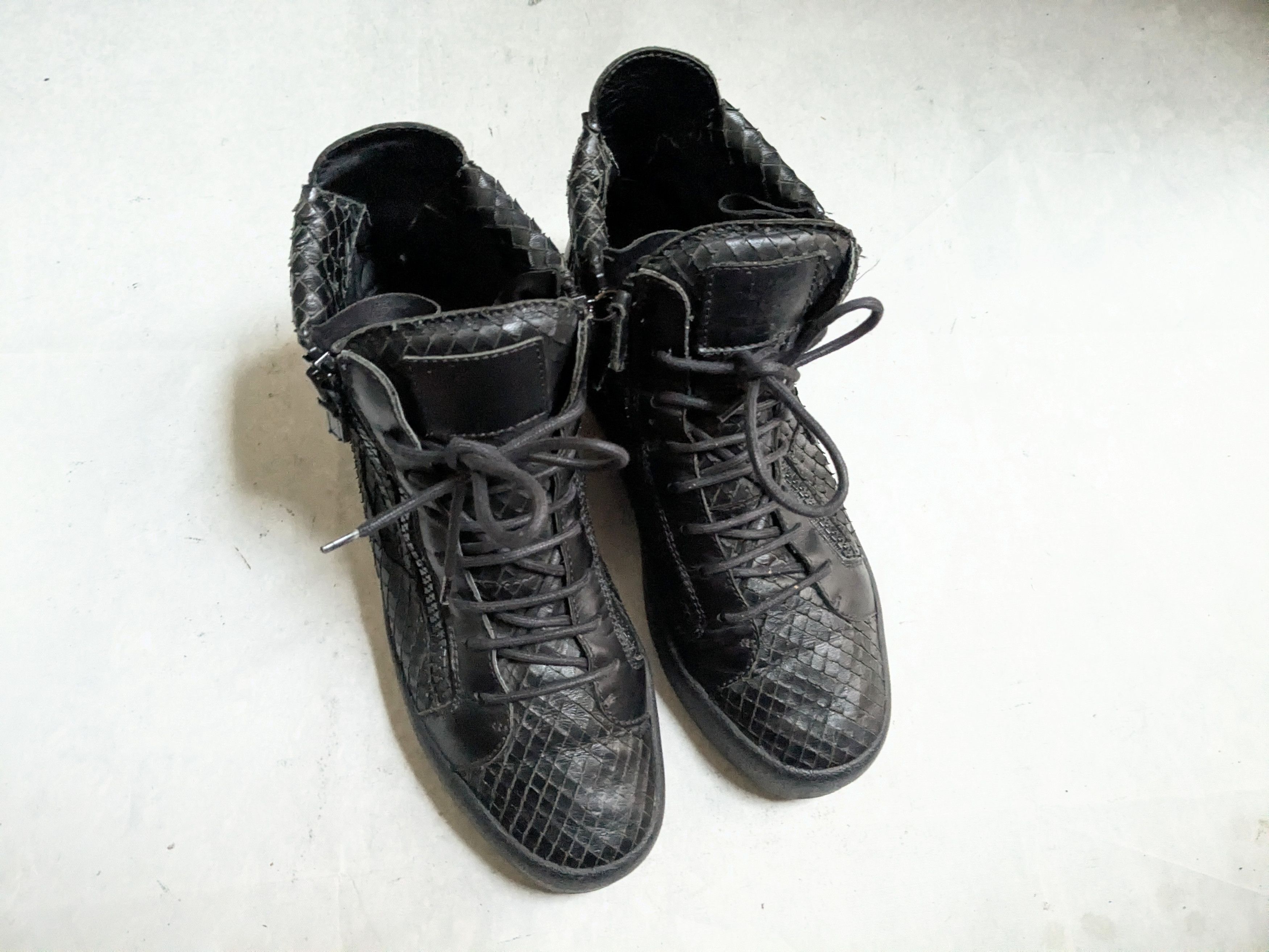 Giuseppe Zanotti Giuseppe Zanotti Sneakers Black 9 42 High Top Snakeskin Size US 9 / EU 42 - 4 Thumbnail