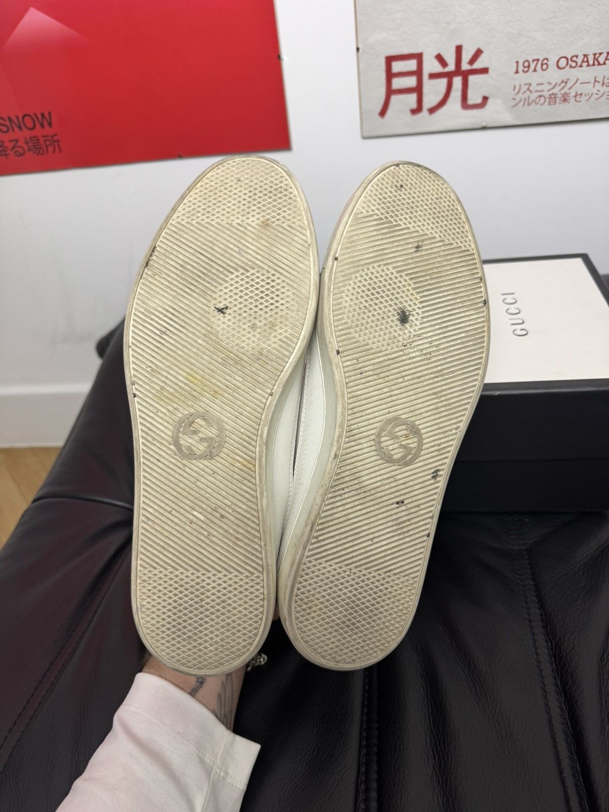Gucci Gucci Low White Leather Sneakers Designer Luxury Hype Rare Size US 9.5 / EU 42-43 - 9 Thumbnail