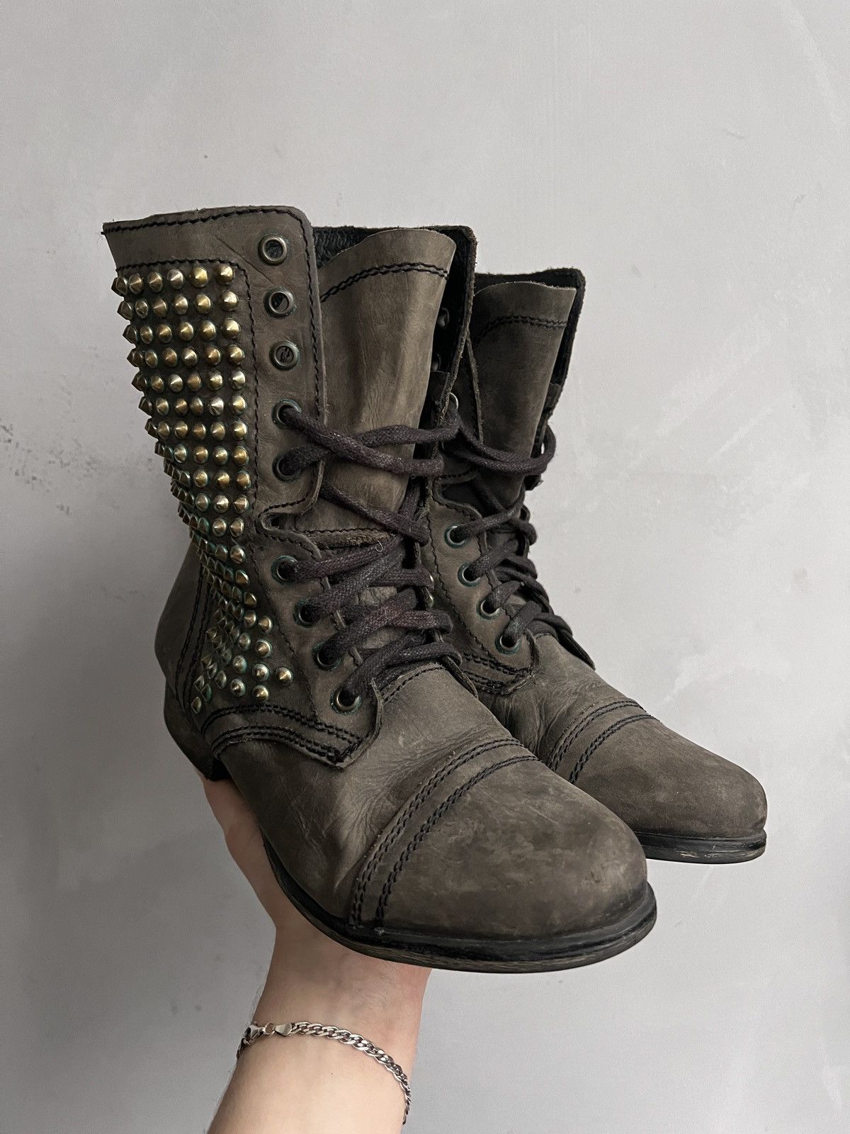 A.S.98 Studded Brown Combat Boots Women’s 38 Punk Vintage Size US 8 / IT 38 - 1 Thumbnail