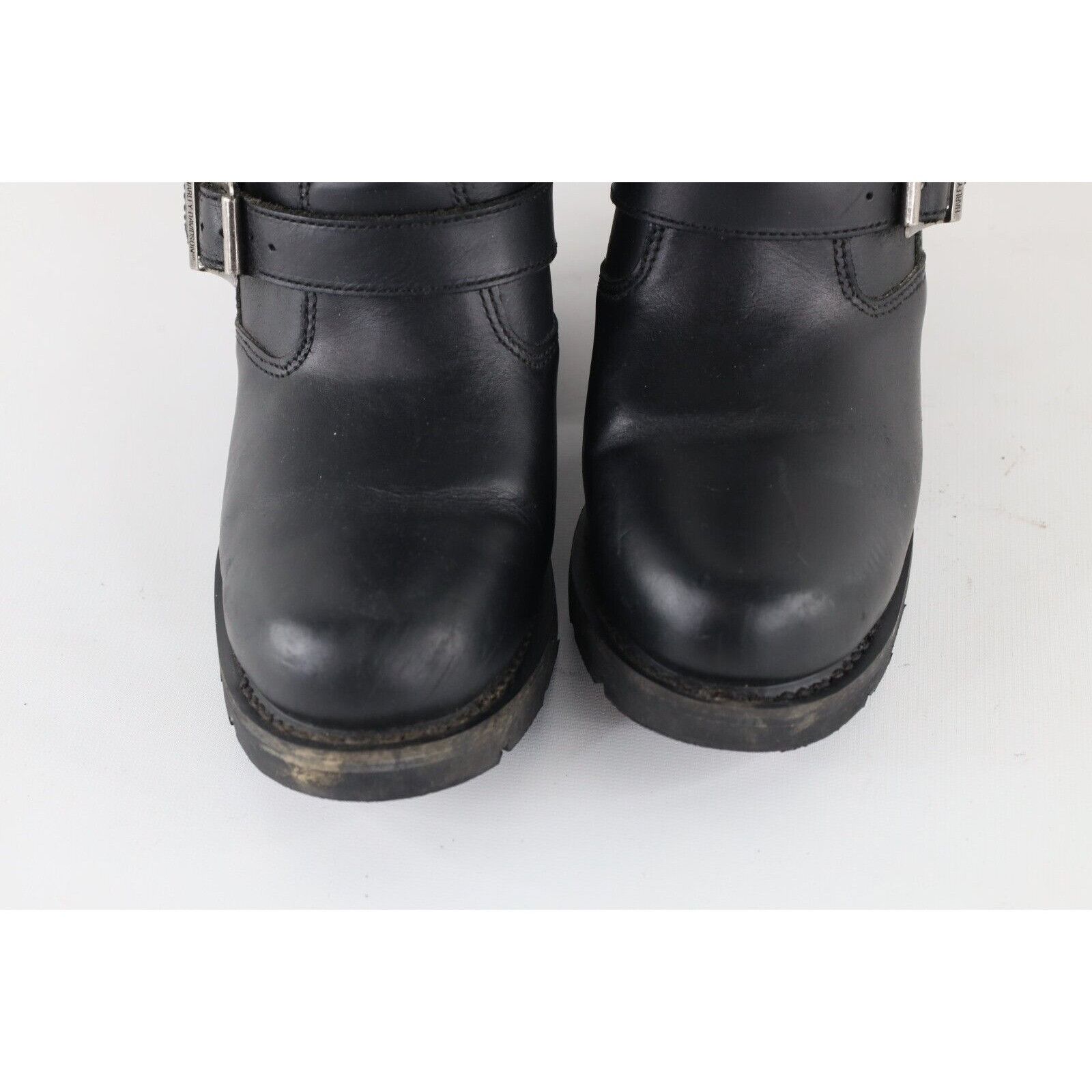 Harley Davidson × Vintage Vintage 90s Harley Davidson Leather Buckle Heeled Boots Size US 8 / IT 38 - 3 Thumbnail