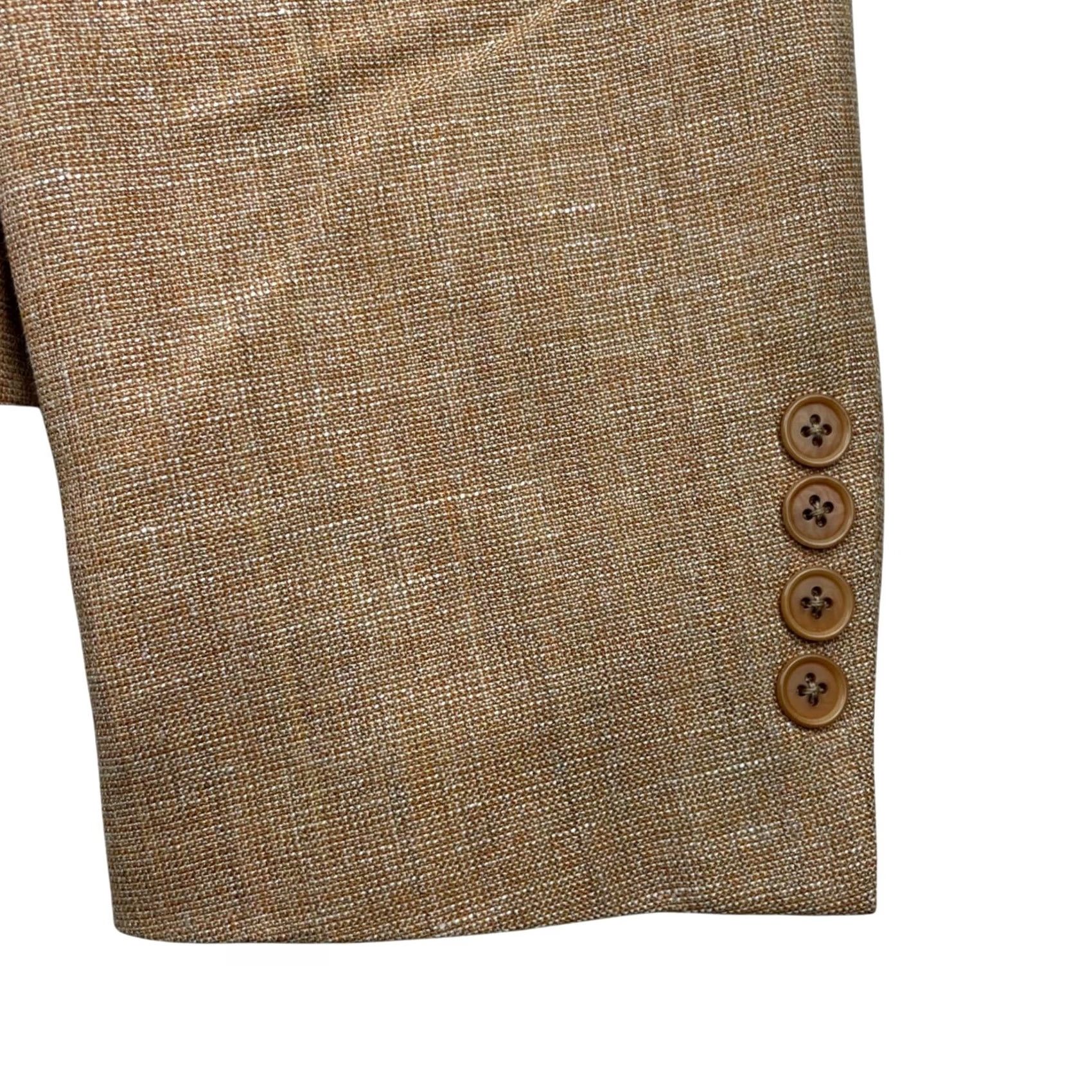 Zanella Zanella Men's Blazer Wool/Linen 2-Button Beige/Khaki/Tan Italy 40R Size 40R - 4 Thumbnail