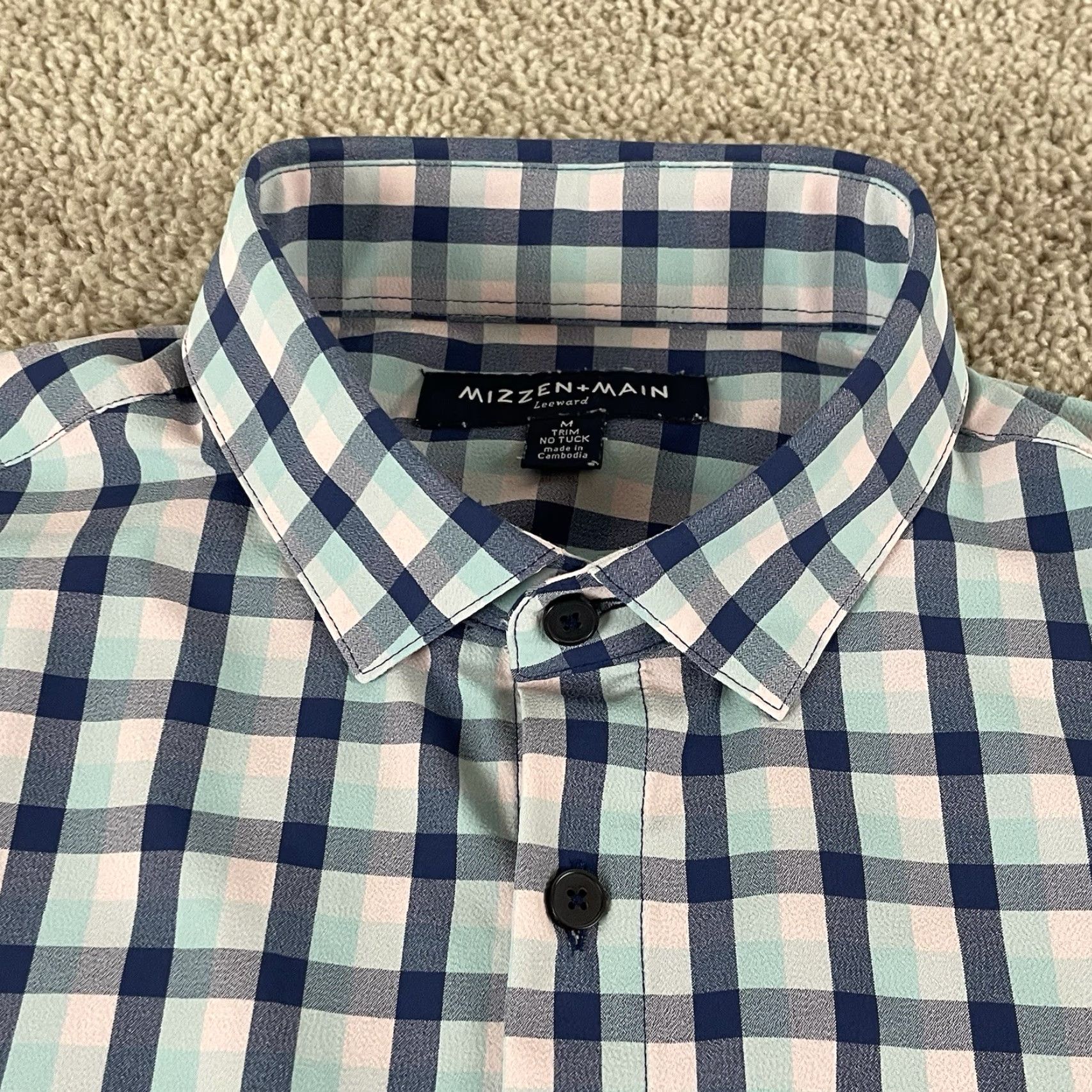 Mizzen+Main Mizzen+Main Shirt Mens Medium Colorful Plaid Multicolor Button-Up Long Sleeve Stretch Regular Classic Leeward Collection F135 Size US M / EU 48-50 / 2 - 2 Thumbnail