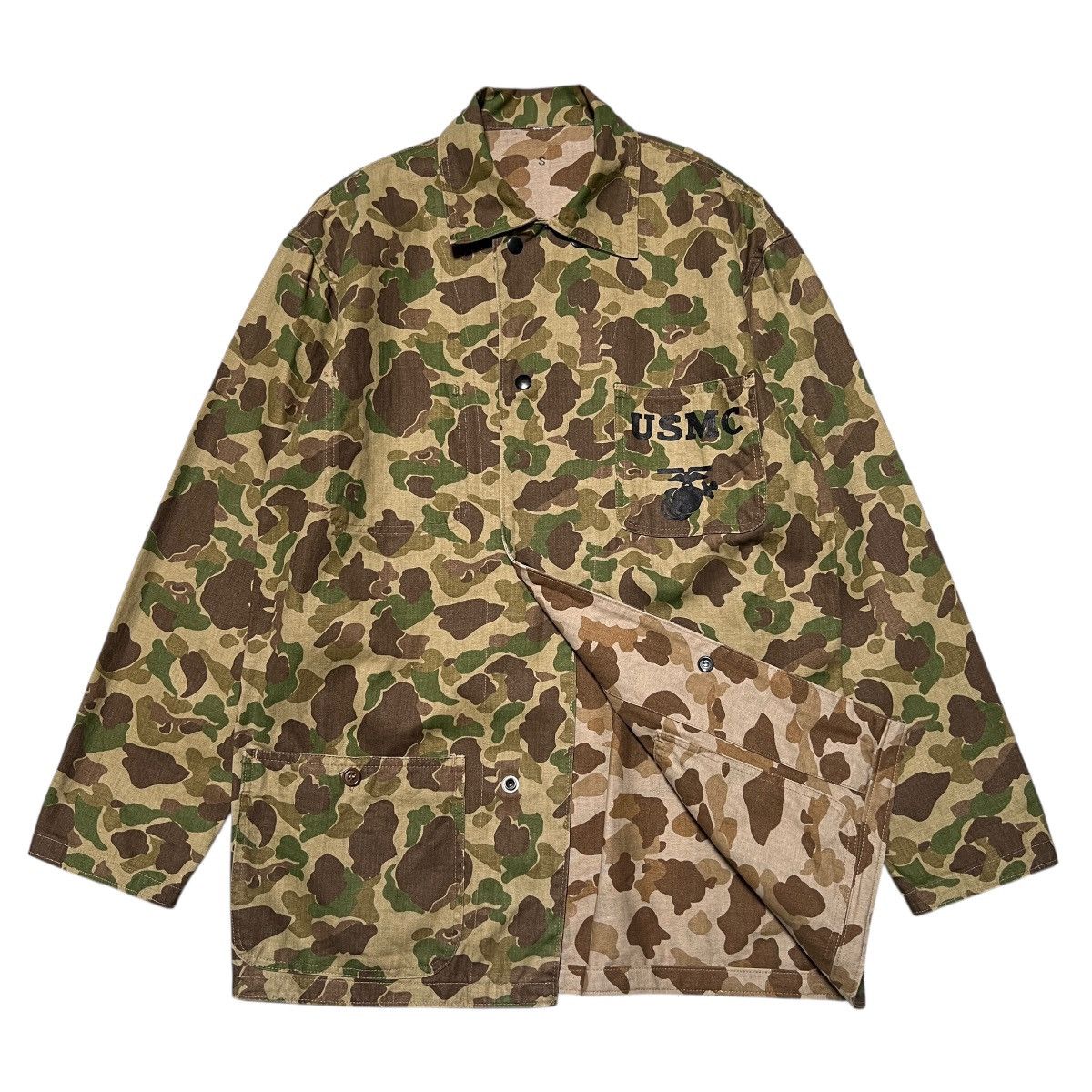 Vintage 🔥 VINTAGE REPRO USMC FROGSKIN REVERSIBLE MILITARY JACKET Size US S / EU 44-46 / 1 - 2 Thumbnail