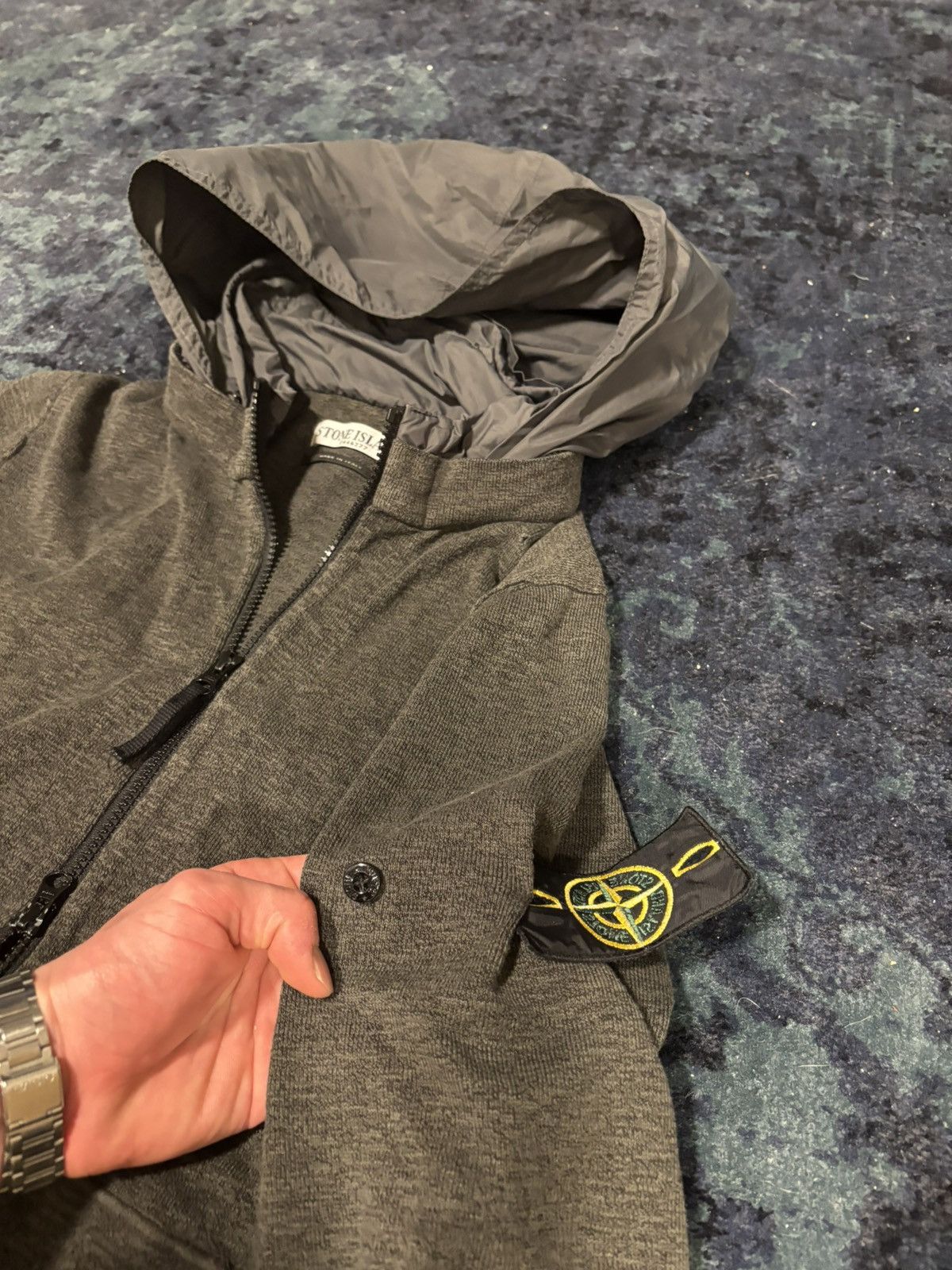 Other Vintage zip-up hoodie Stone Island hidden hood Size US L / EU 52-54 / 3 - 5 Thumbnail