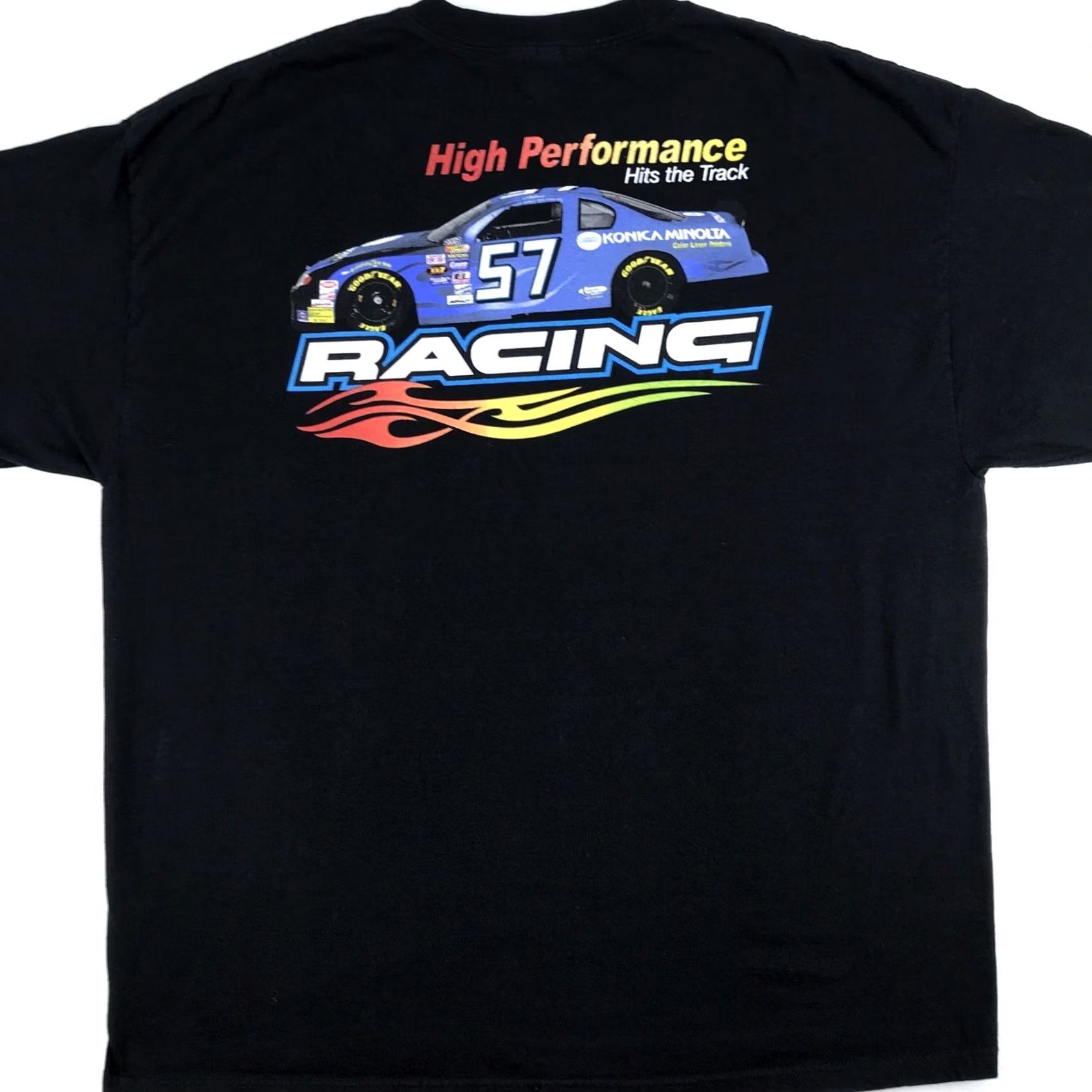 NASCAR VINTAGE NASCAR T-Shirt 2XL Black Men Short Sleeve Double-Sided 80s 90s Konica Minolta Goodyear Leilani Munter Racing Size US XXL / EU 58 / 5 - 7 Thumbnail