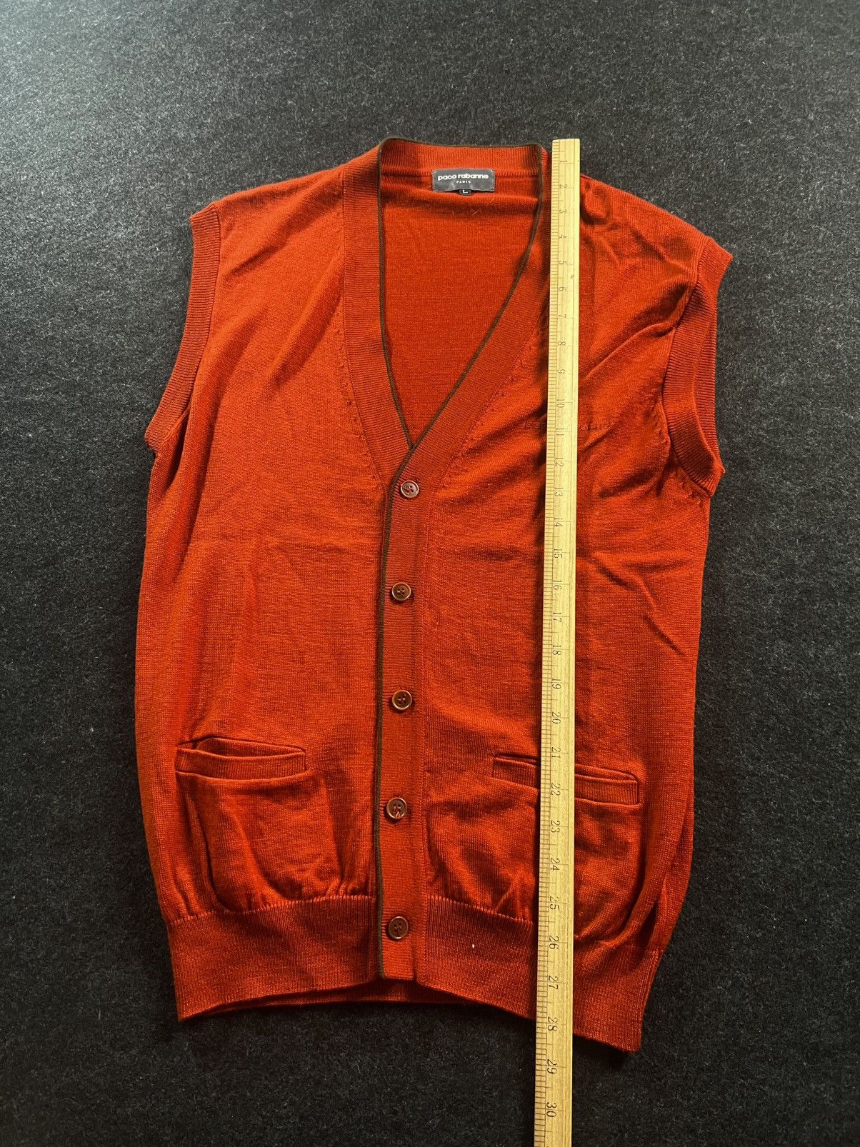 Vintage Vtg 90’s Paco Rabanne Orange Knitted Vest Size US S / EU 44-46 / 1 - 4 Thumbnail