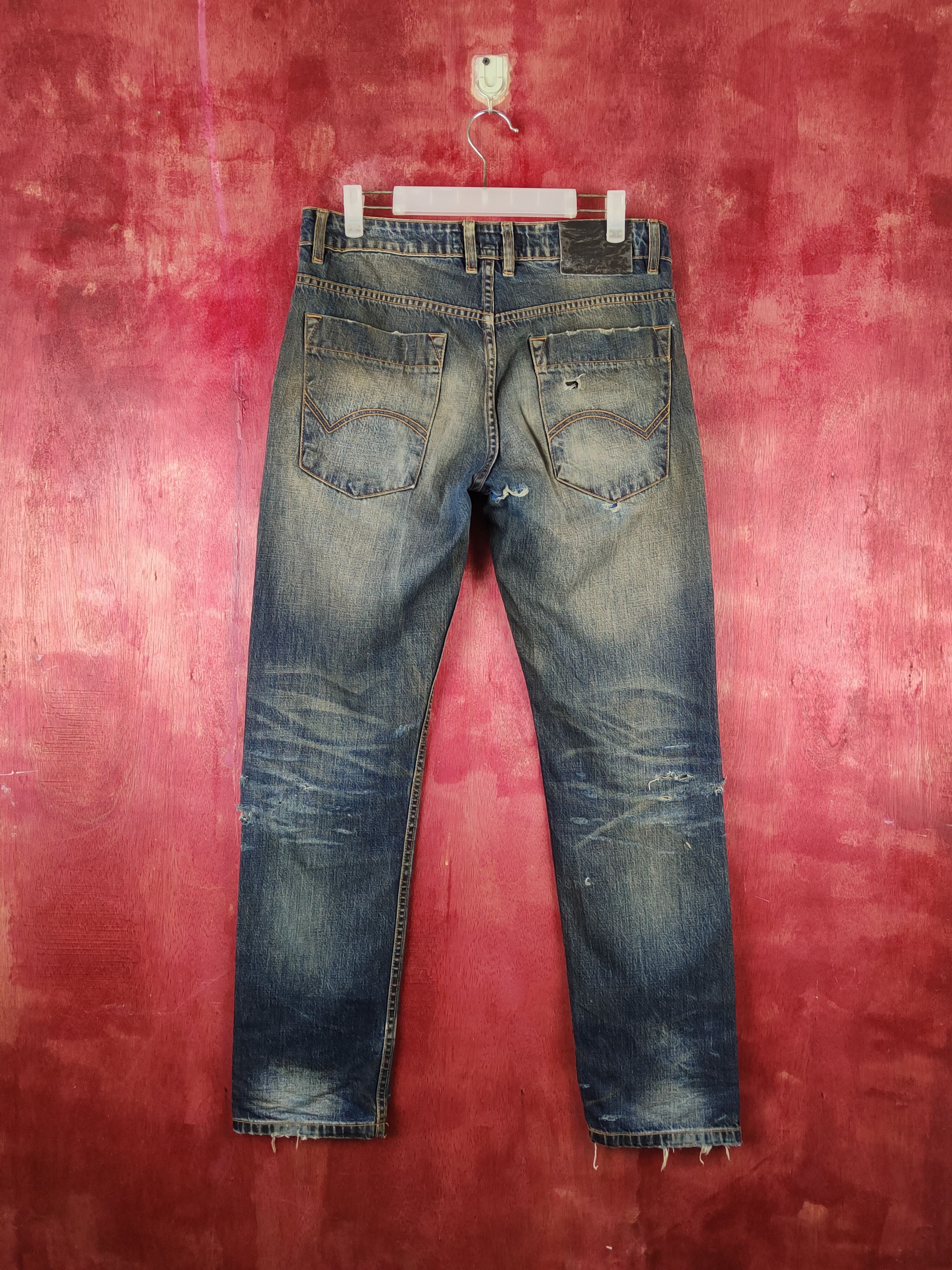 Japanese Brand Tykes Dark Blue Faded Distressed Ripped Jeans #S2141 Size US 32 / EU 48 - 9 Thumbnail