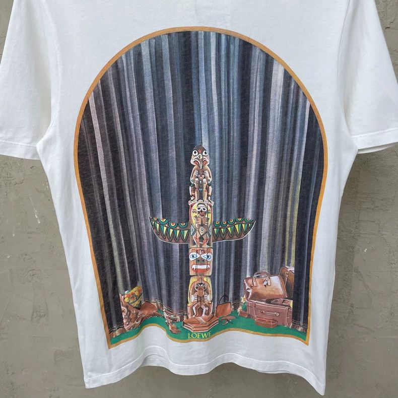Loewe LOEWE White totem print behind the big Logo short sleeve T Size S / US 4 / IT 40 - 6 Thumbnail