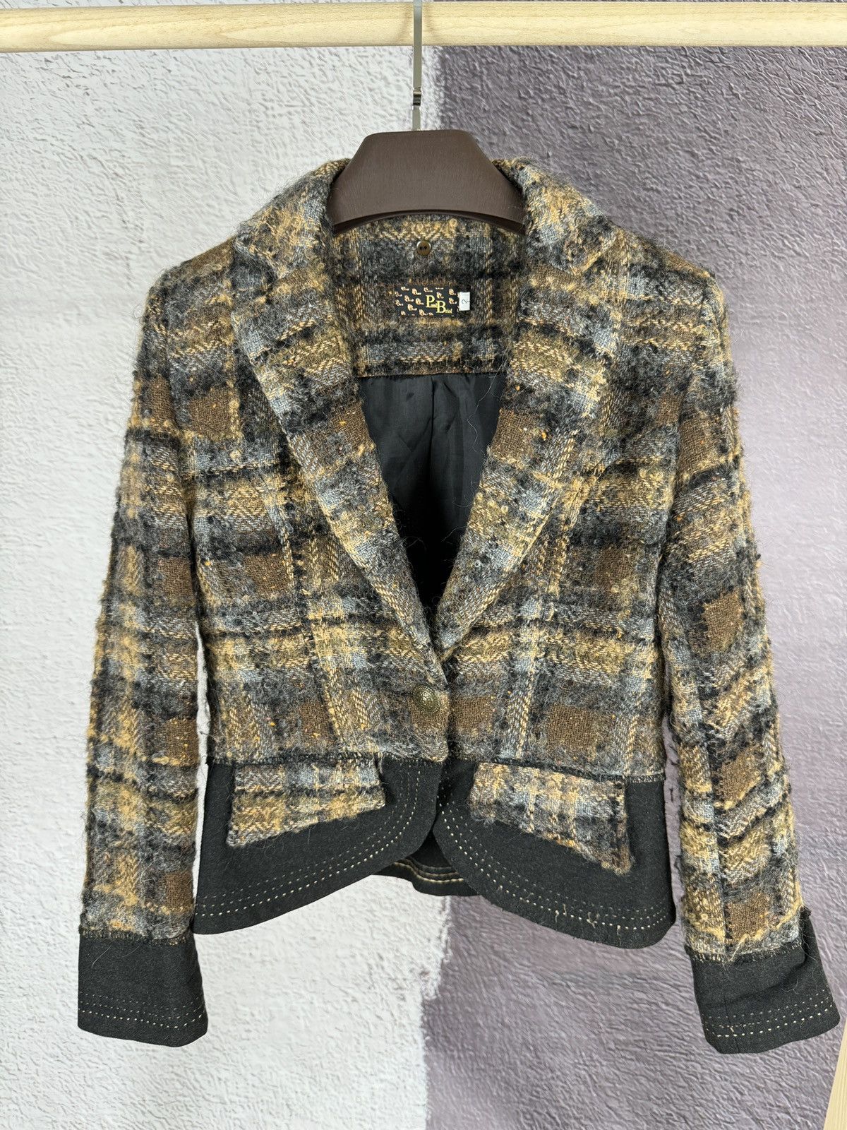 Designer × Vintage Paul Brial vintage tweed blazer jacket size 2 Size S / US 4 / IT 40 - 2 Thumbnail