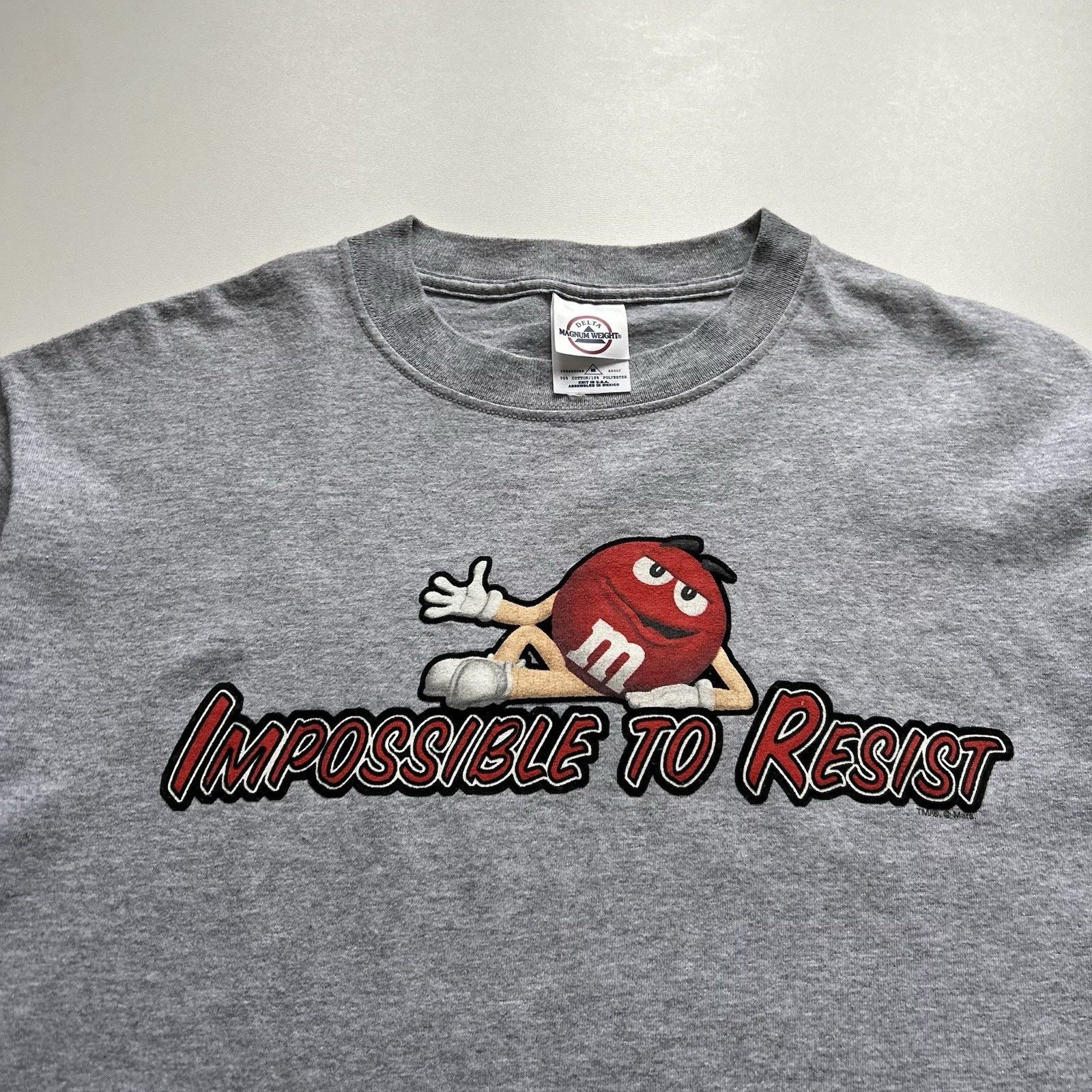 Delta Vintage M&M's Candy T-Shirt Medium Gray Y2K Chocolate Promo Size US M / EU 48-50 / 2 - 2 Thumbnail