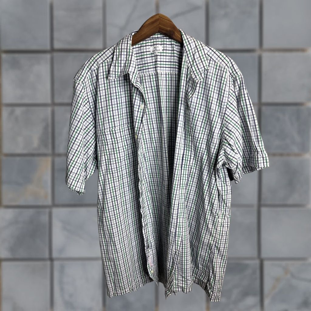 Vintage Maus & Hoffman Shirt Mens Large Green Blue Plaid Short Sleeve Button Down Casual Size US L / EU 52-54 / 3 - 1 Thumbnail