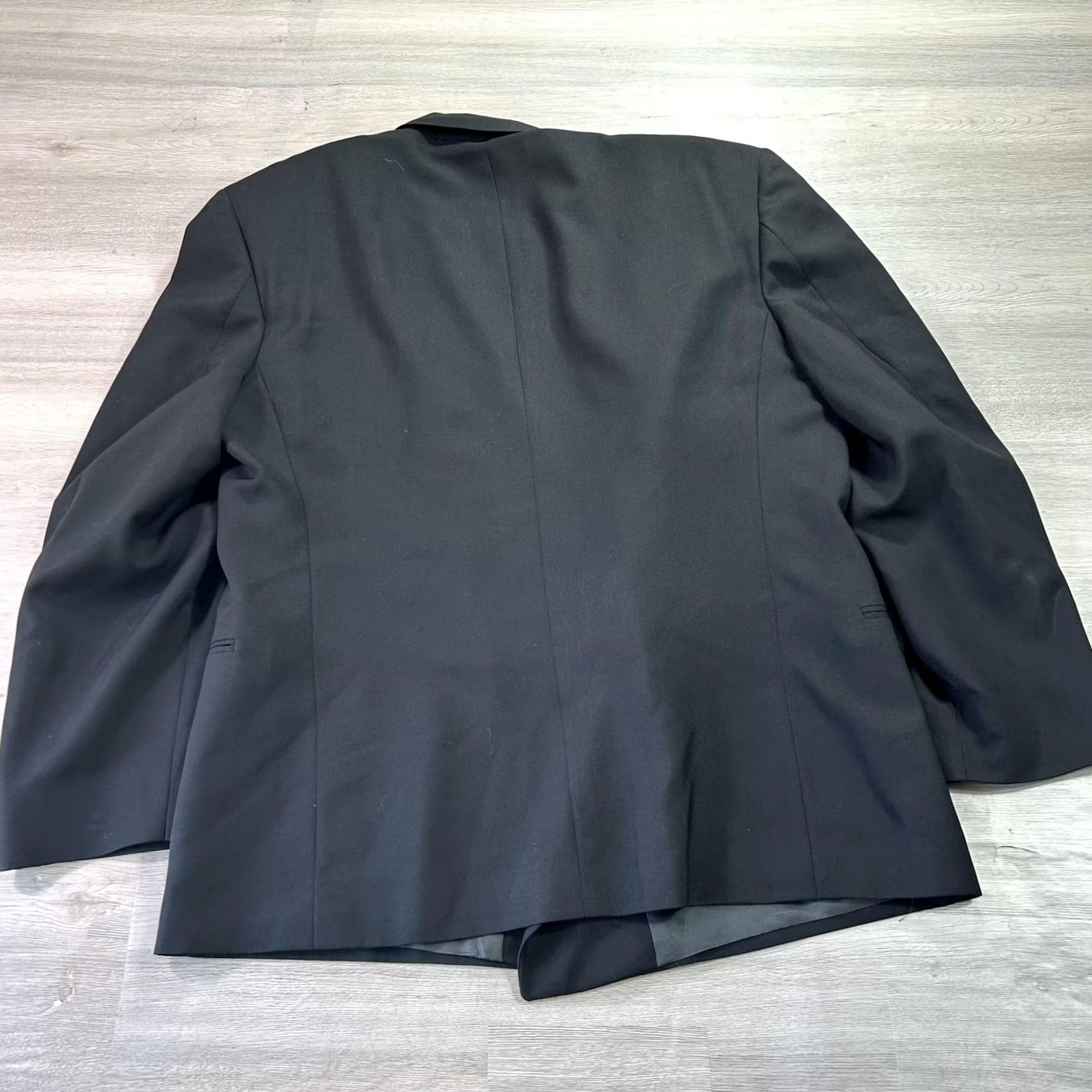 Doublet VINTAGE Henry Grethel Blazer Mens 44 Black Double Breasted Sport Coat Jacket USA Size 44R - 2 Thumbnail
