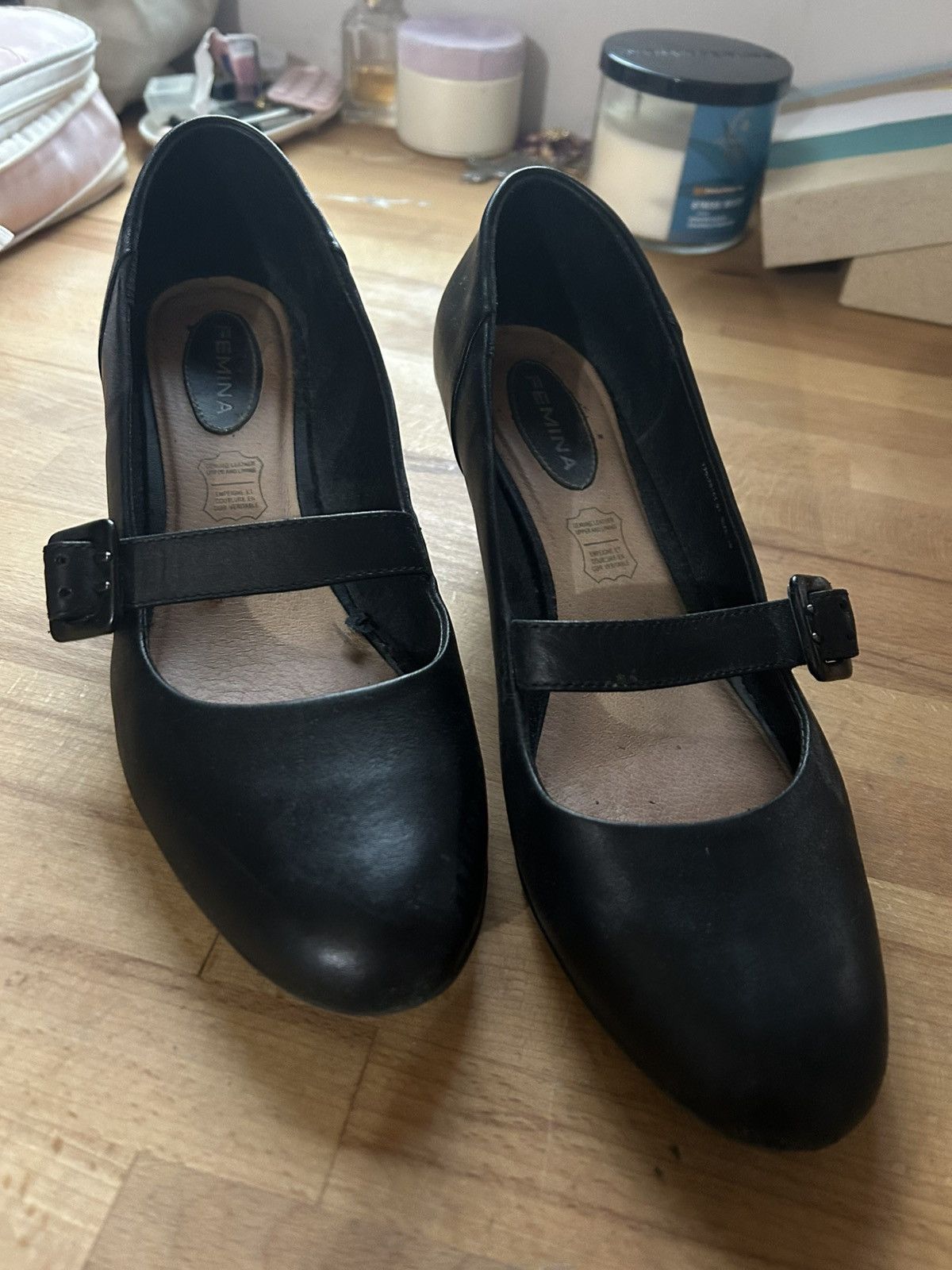 Vintage Black Mary Jane Heels – FEMINA – Size 10 – Genuine Leather Size US 10 / IT 40 - 4 Thumbnail