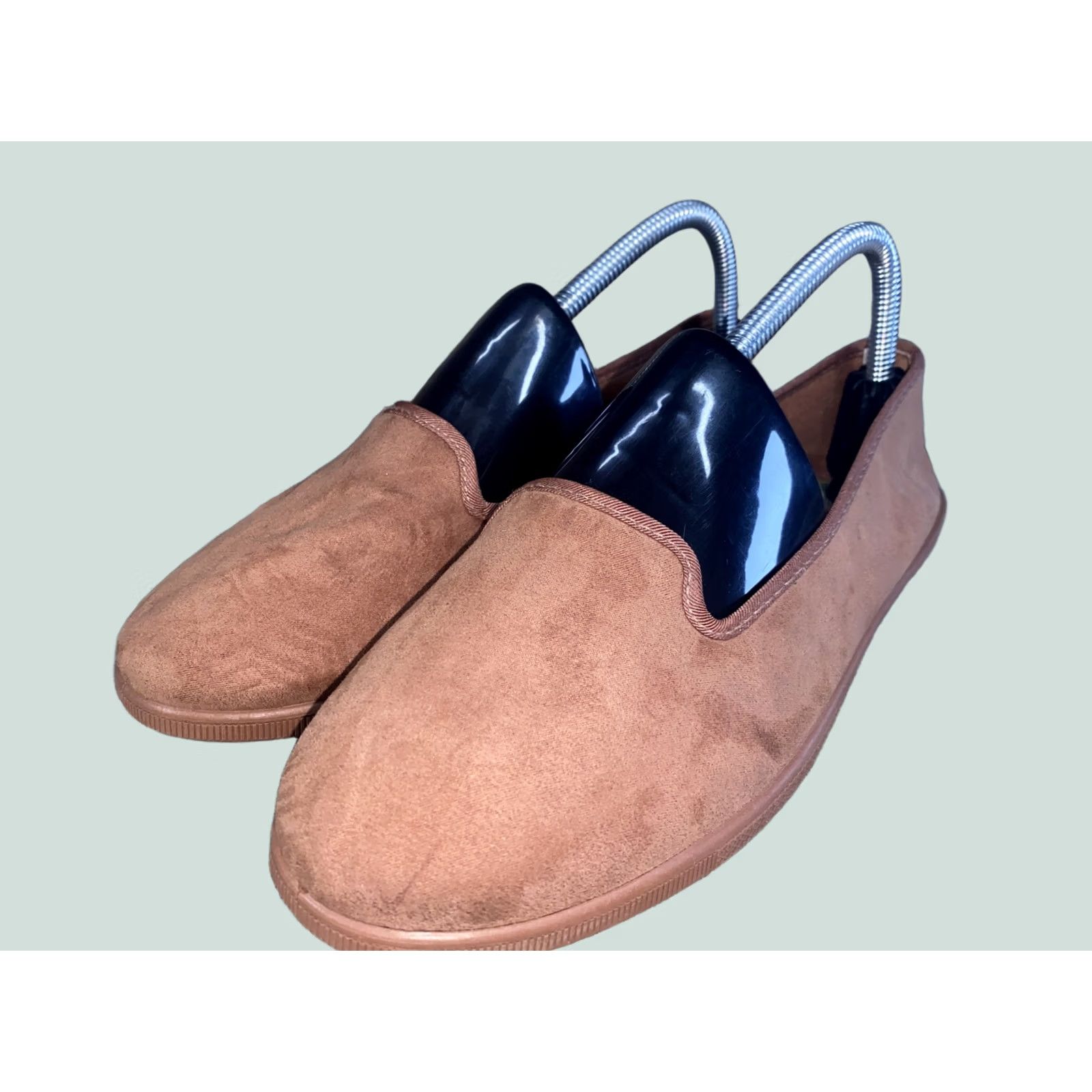 Vintage Rogue Women Flat Slip On Beige 8.5 80s 90s Neon Brick Suede Ballet Shoes Size US 9 / IT 39 - 1 Thumbnail