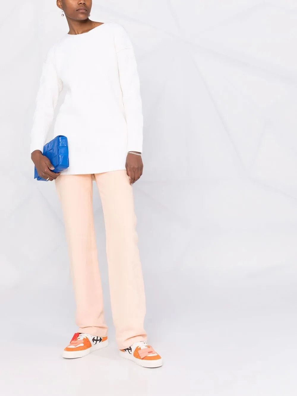 Off-White o1y1225 Crewneck Sweater in Ivory Size S / US 4 / IT 40 - 6 Thumbnail