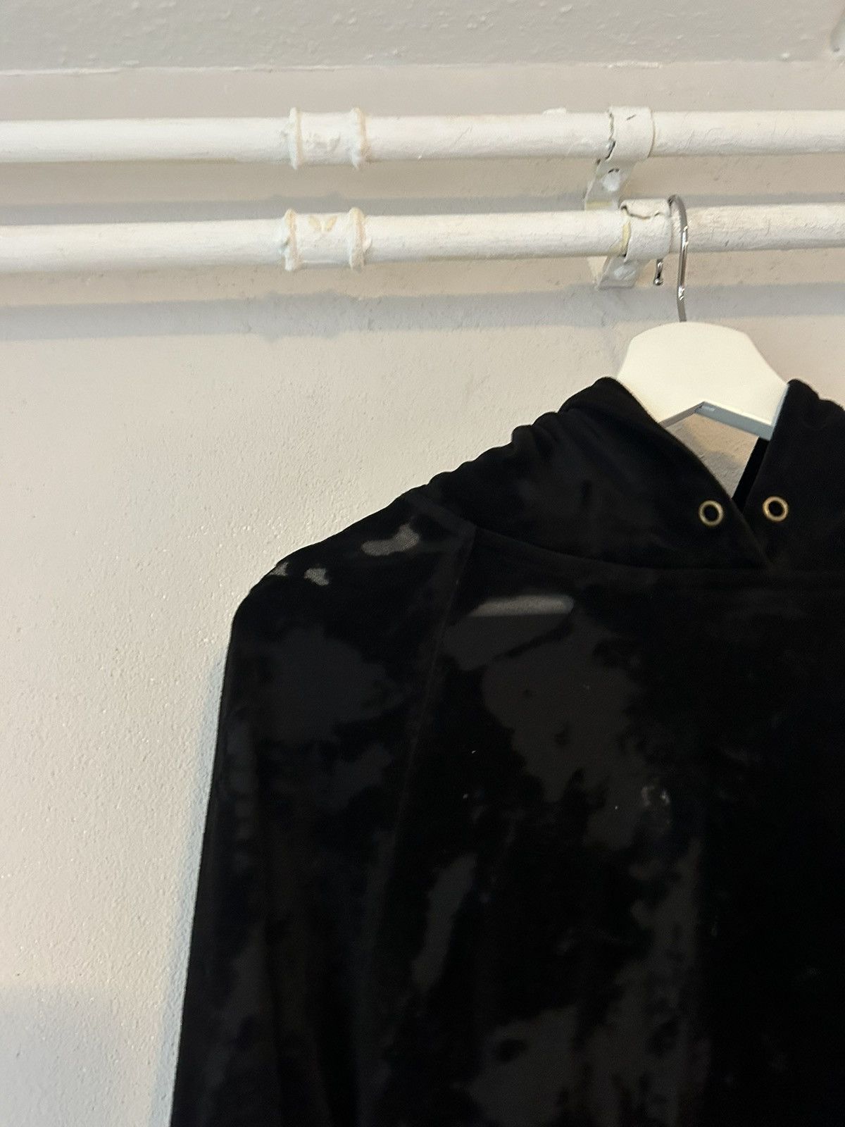 Saint Laurent Paris Distressed Velvet Hoodie Size US L / EU 52-54 / 3 - 3 Thumbnail
