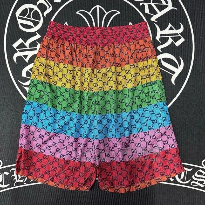 Gucci Gucci Rainbow Striped Double G Shorts. Size US 30 / EU 46 - 1 Thumbnail