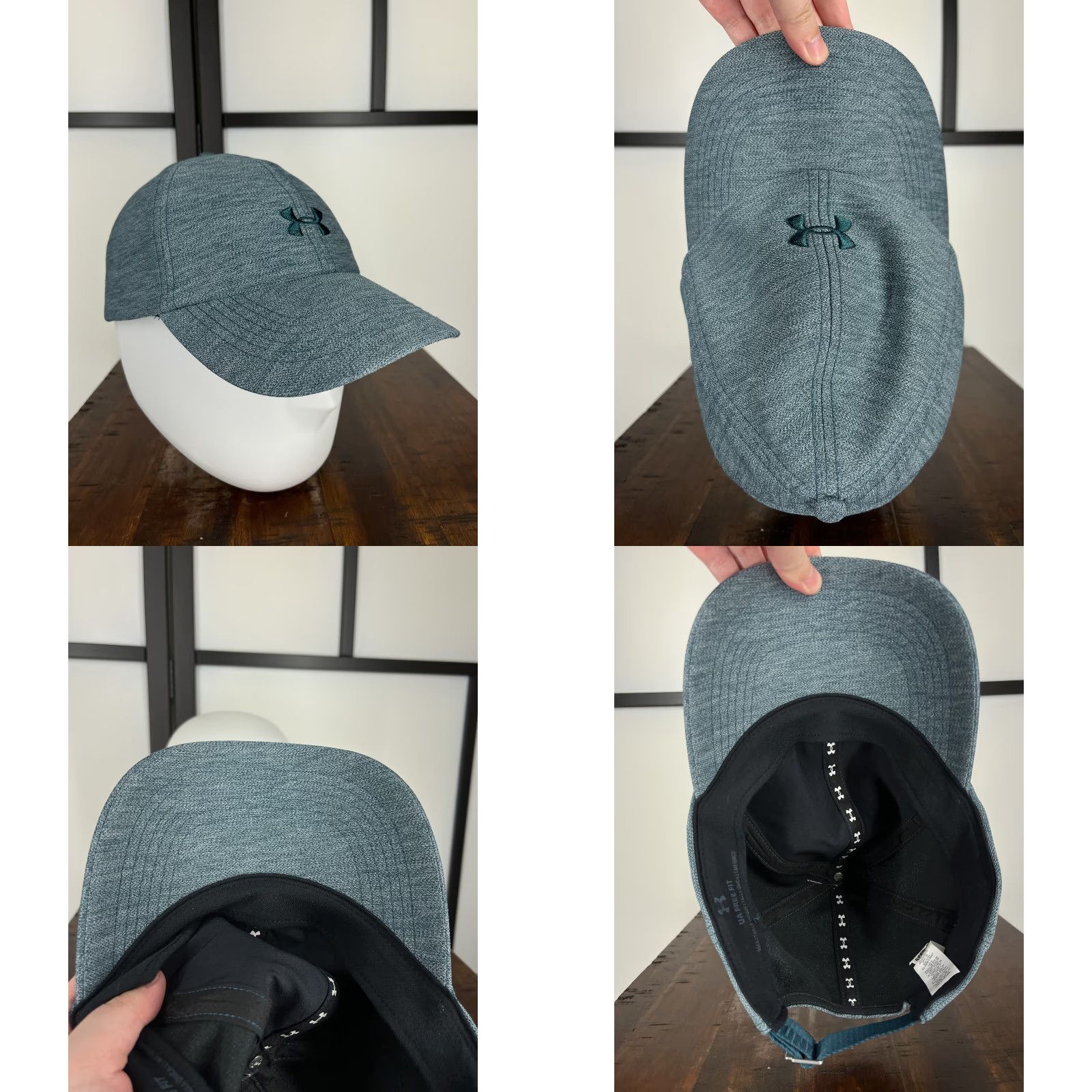 Under Armour Under Armour Hat Cap Strap Back Womens One Size Teal Blue 100% Polyester Baseball Cap Casual Outdoor Sports Womens One Size Cap Hat Size ONE SIZE - 8 Thumbnail