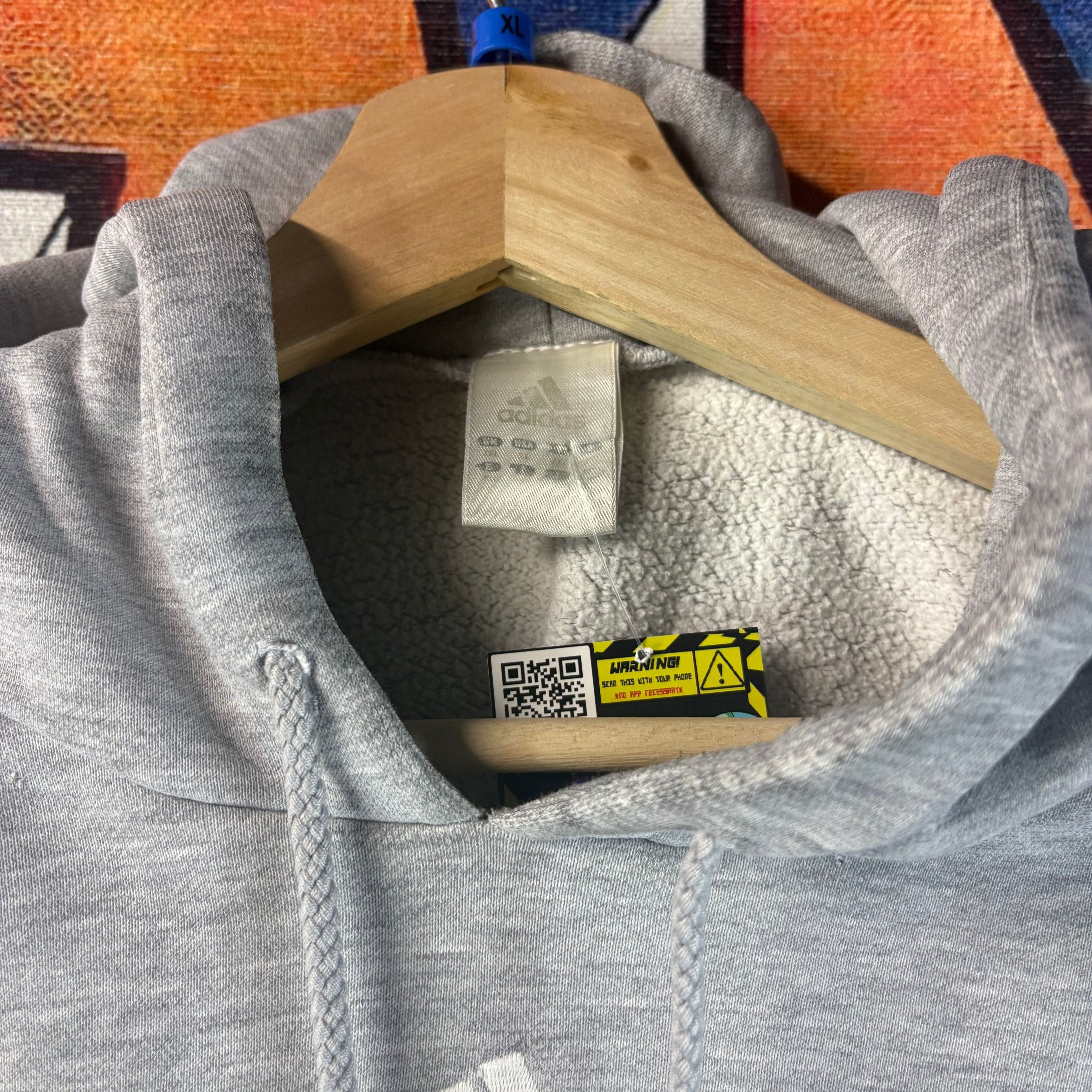 Vintage Vintage Gray Adidas Flames Hoodie Size XL Size US XL / EU 56 / 4 - 2 Thumbnail
