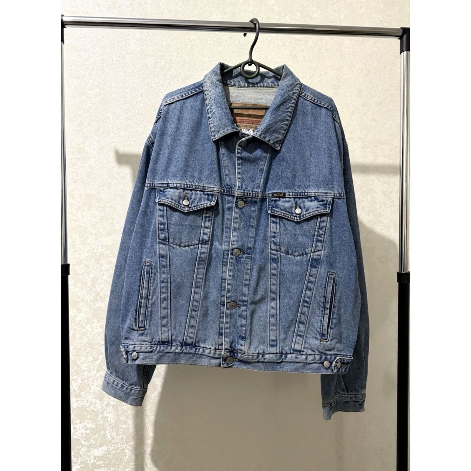 Diesel VINTAGE Diesel Denim Jacket Trucker Blue Oversized 90s Mens XL Denim Jacket City Motorcycle USA Easy Rider Size US 36 / EU 52 - 3 Thumbnail