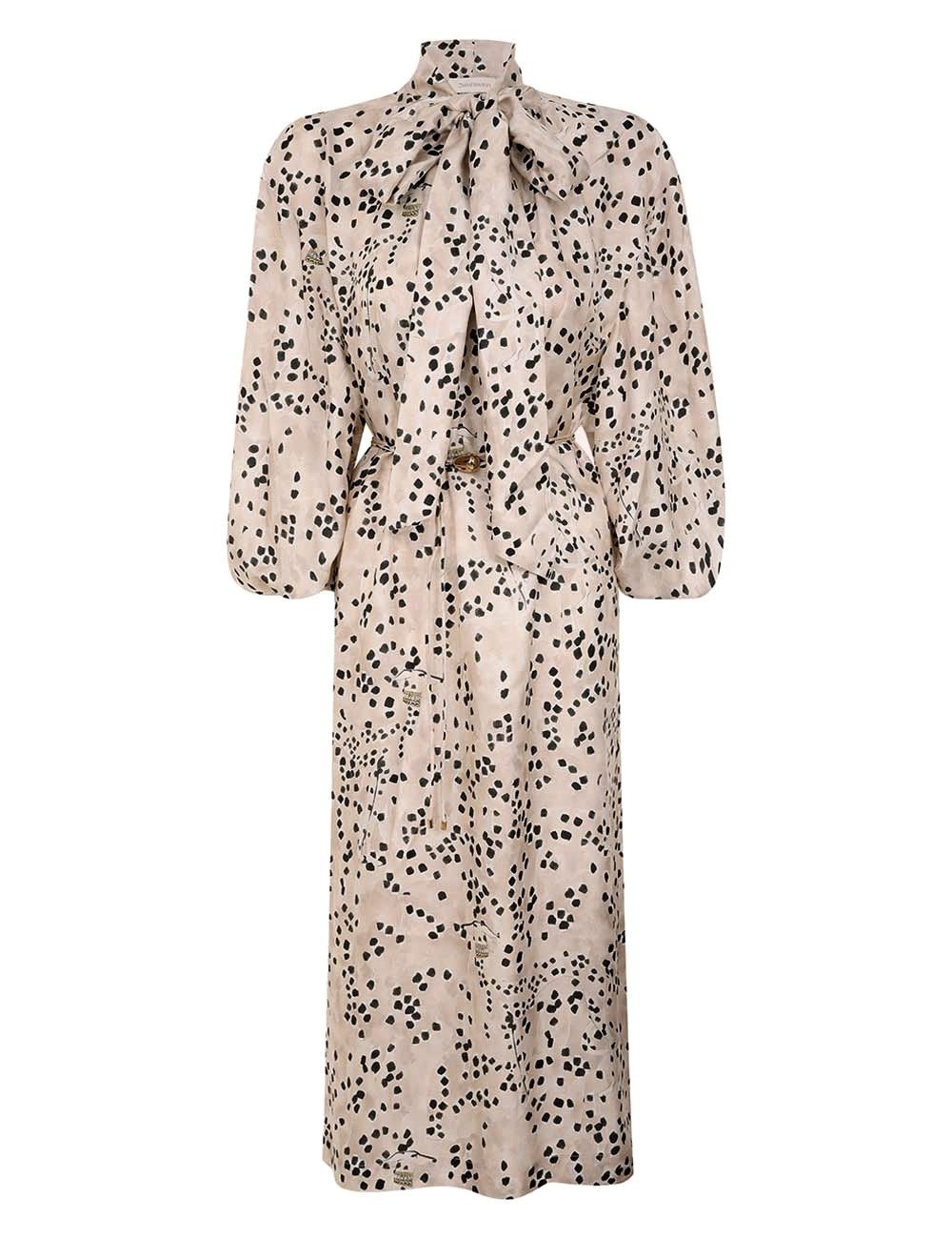oc11z0925 Illustration Billow Dress in Multicolor