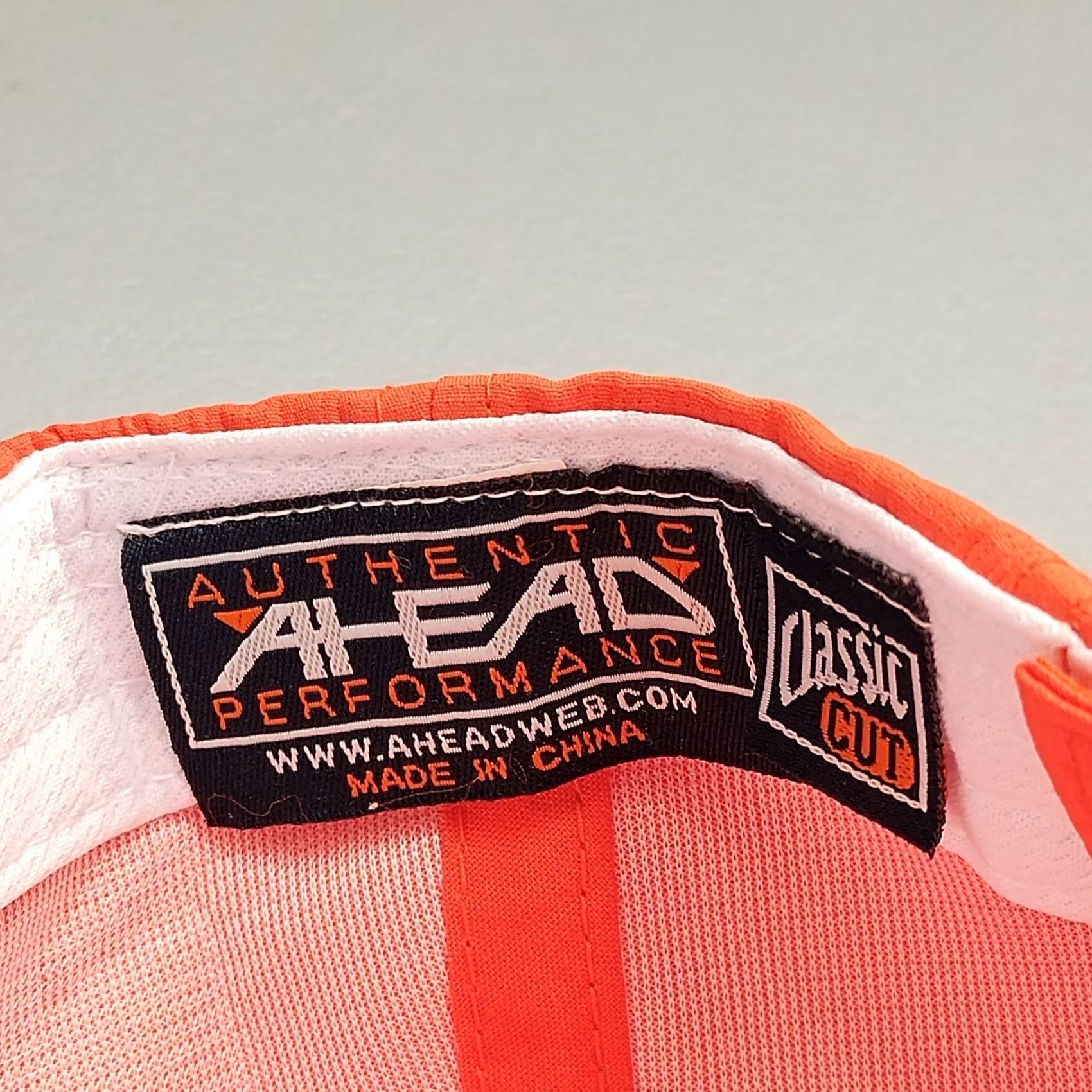 Vintage Ahead Baseball Cap Mens Size Adjustable Orange White Hook & Loop Size ONE SIZE - 6 Thumbnail
