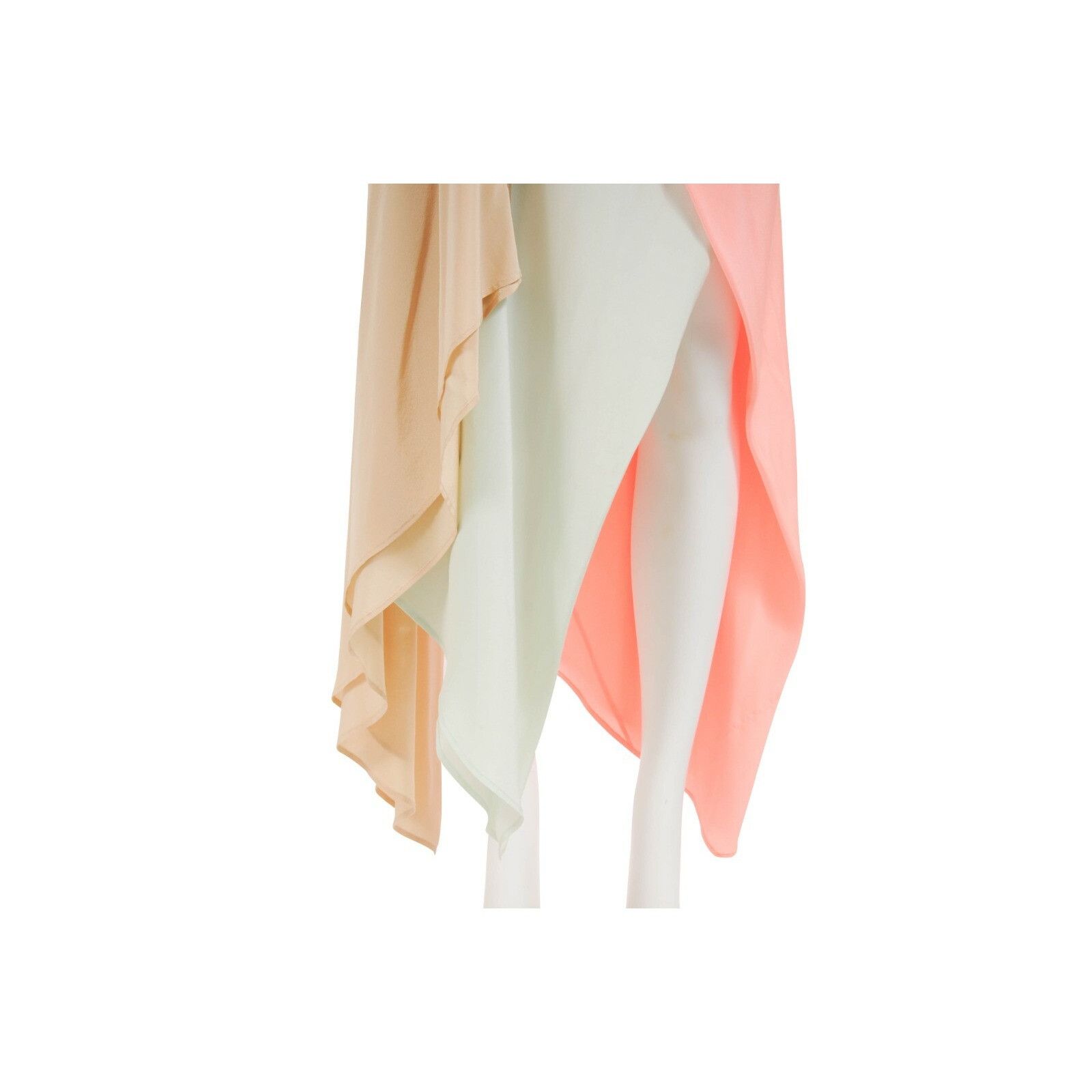 Sies Marjan Asymmetric Runway Dress Orange Green Tan Size S / US 4 / IT 40 - 7 Thumbnail