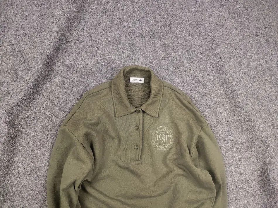 Lacoste Lacoste Kadın Relaxed Fit Polo Yaka Haki Sweatshirt Size XS / US 0-2 / IT 36-38 - 1 Thumbnail