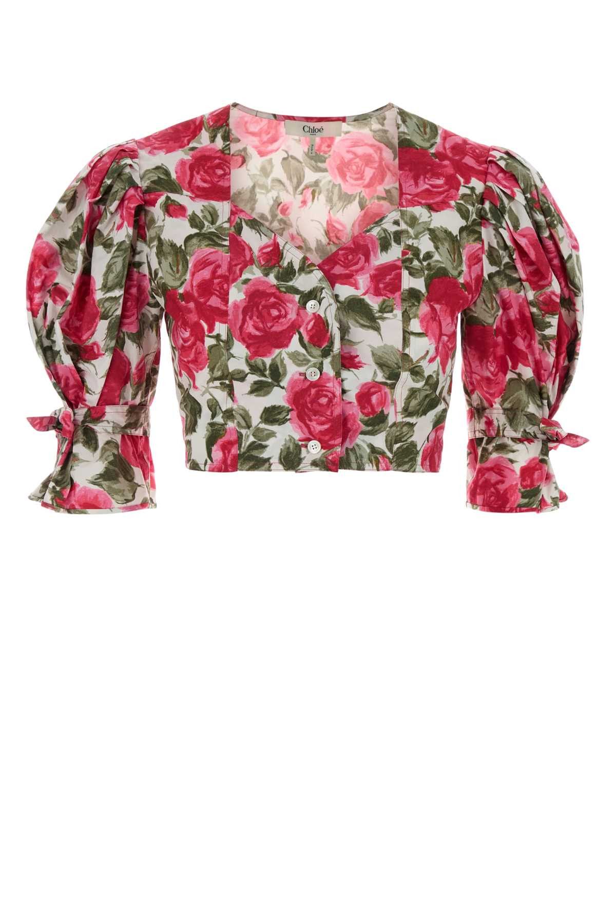 Printed Poplin Blouse, Women's (Size M)