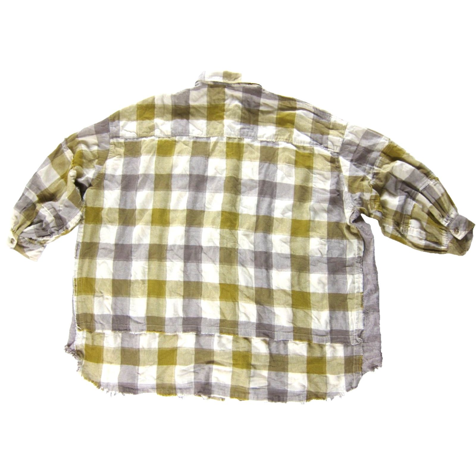 Vintage Easel Blouse Shirt 3/4 Sleeve Collar Oversize Yellow Plaid Cotton S Women Size S / US 4 / IT 40 - 2 Thumbnail