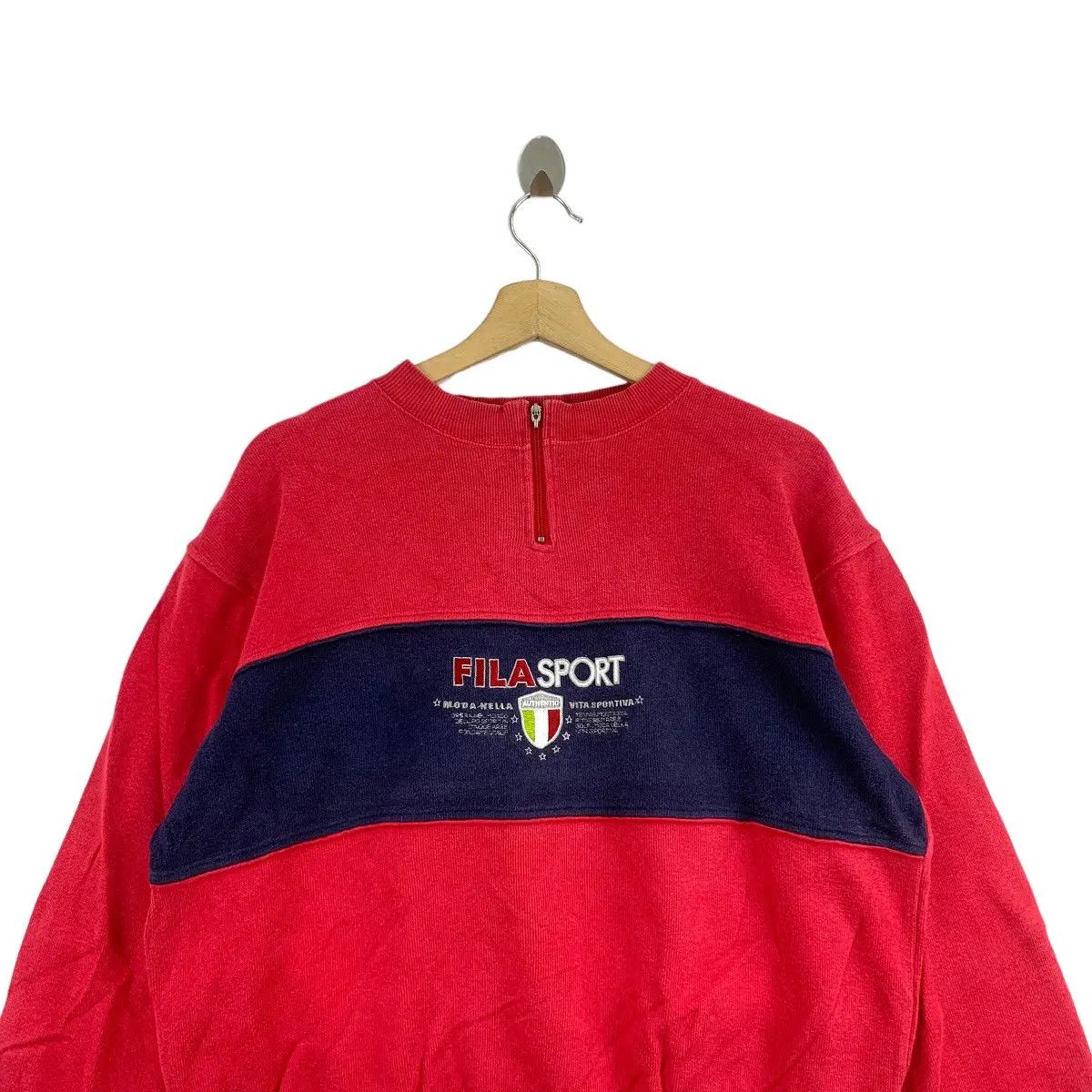 Fila Vtg FILA BIELLA ITALIA Sportiva Center Logo Flag Sweatshirt Size XL / US 12-14 / IT 48-50 - 4 Thumbnail
