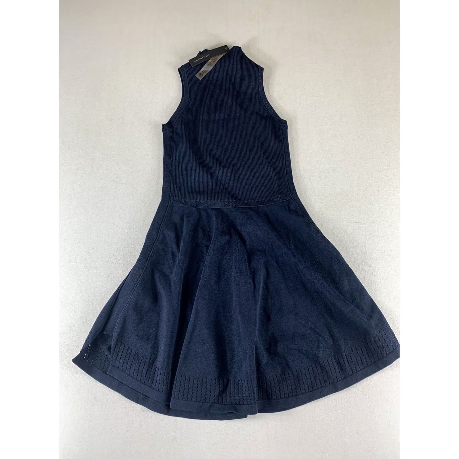 Vintage VINTAGE STELLA JAMIE DRESS WOMENS XS NAVY BLUE NWT SLEEVELESS MOCK NECK A-LINE Size XS / US 0-2 / IT 36-38 - 5 Thumbnail