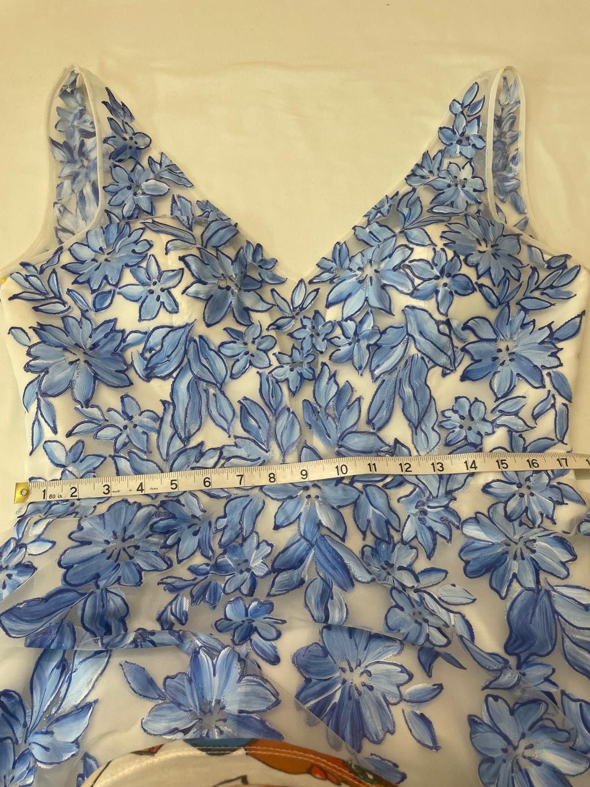 Other White and blue floral embroidered dress Size XL / US 12-14 / IT 48-50 - 3 Thumbnail