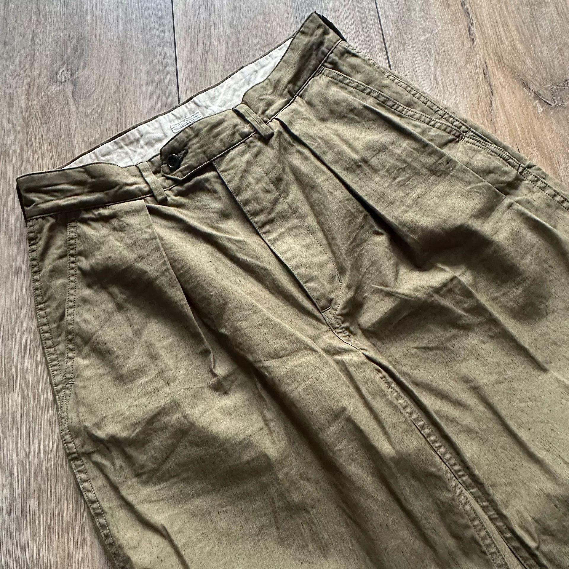 PHIGVEL MAKERS & Co. Phigvel Cotton Linen Wide-Leg Trousers Size US 26 / EU 42 - 5 Thumbnail