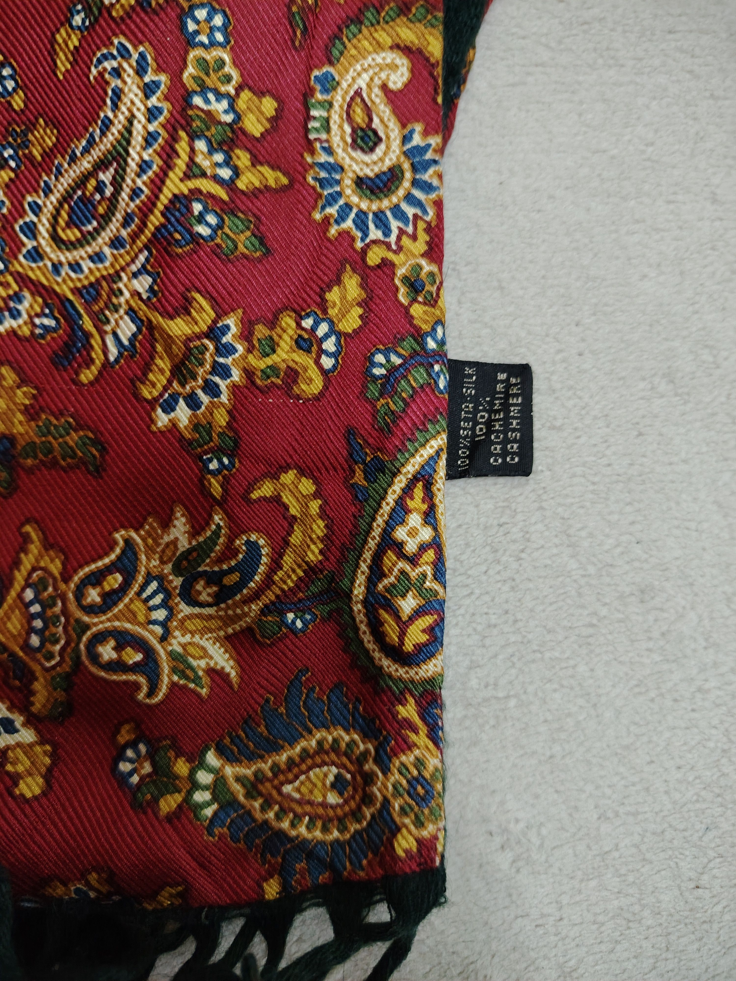 Loewe Rare Loewe Italy Silk Paisley Cashmere Scarf / Muffler Size ONE SIZE - 4 Thumbnail