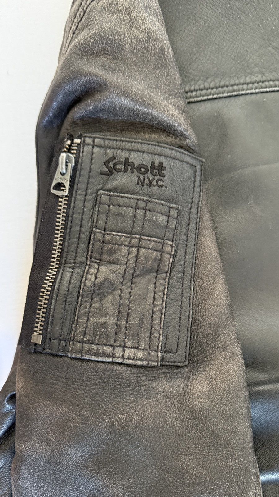 Schott Schott NYC MA-1 Leather Bomber Jacket Size US S / EU 44-46 / 1 - 6 Thumbnail