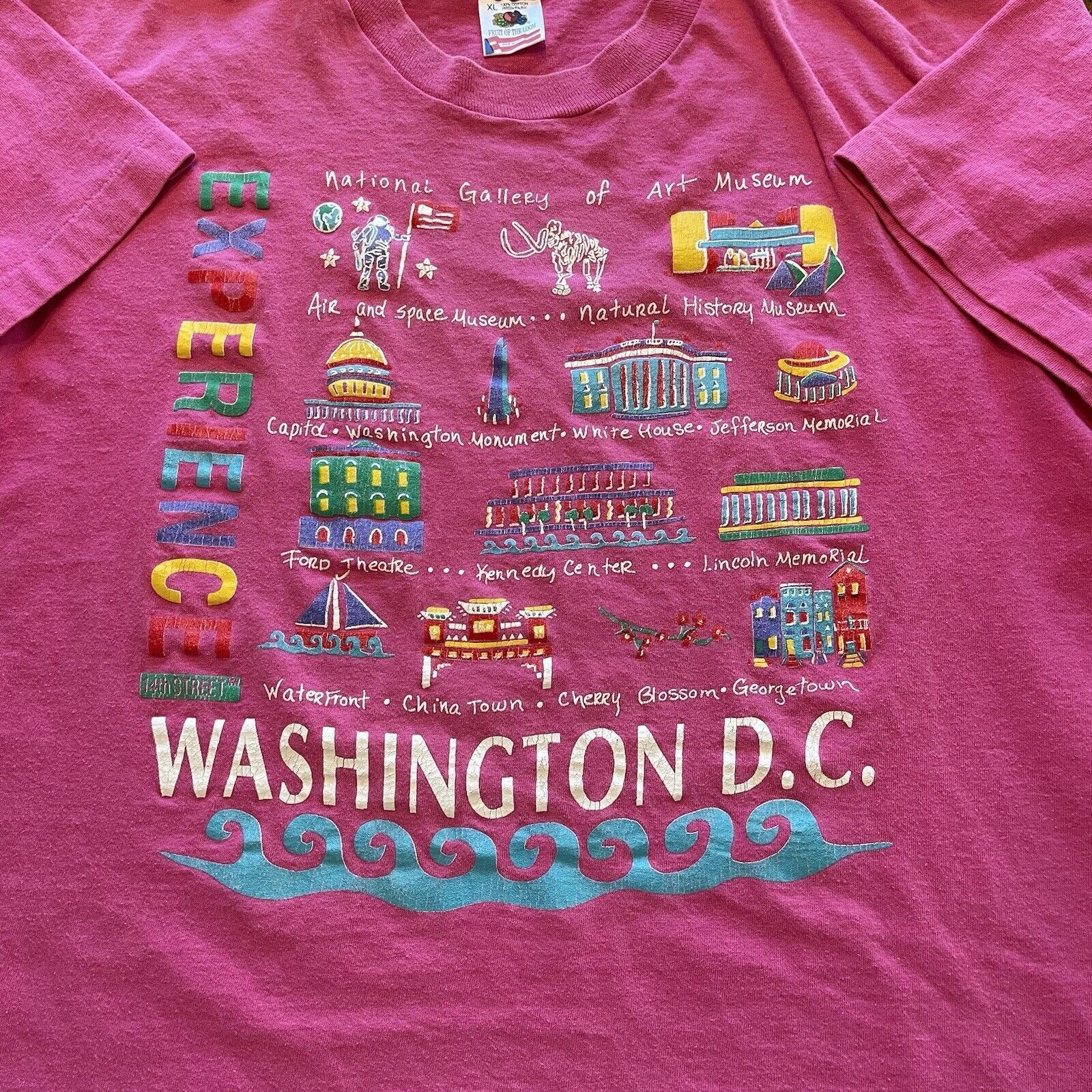 Fruit Of The Loom Vtg 90s Washington DC T-Shirt Tourist Much to Experience XL Size US XL / EU 56 / 4 - 3 Thumbnail