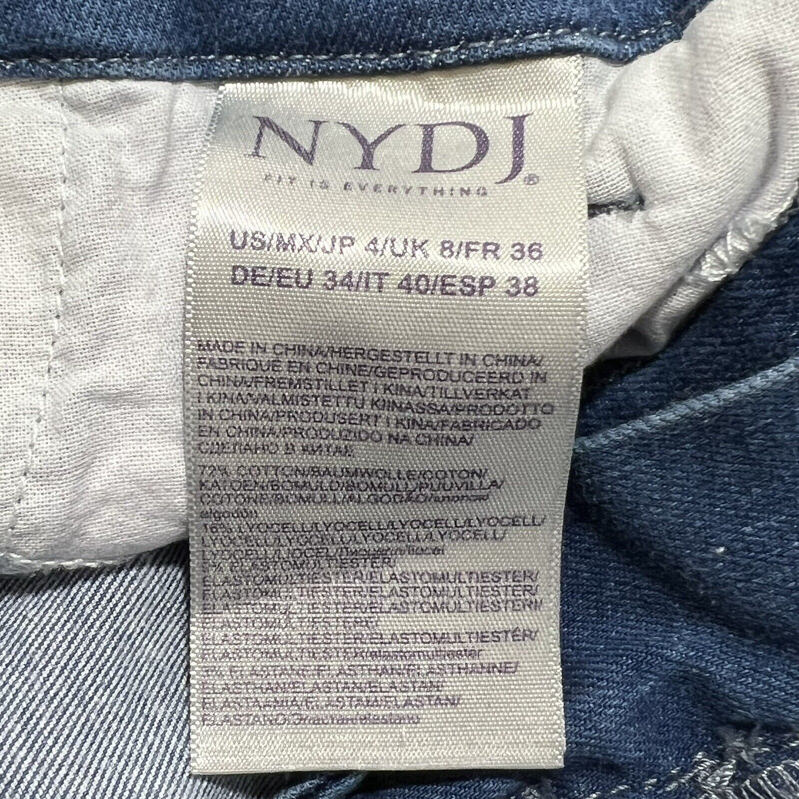 Other NYDJ Ami Skinny Lift Tuck Blue Polka Dot Denim Stretch Jeans Size 28" / US 6 / IT 42 - 5 Thumbnail