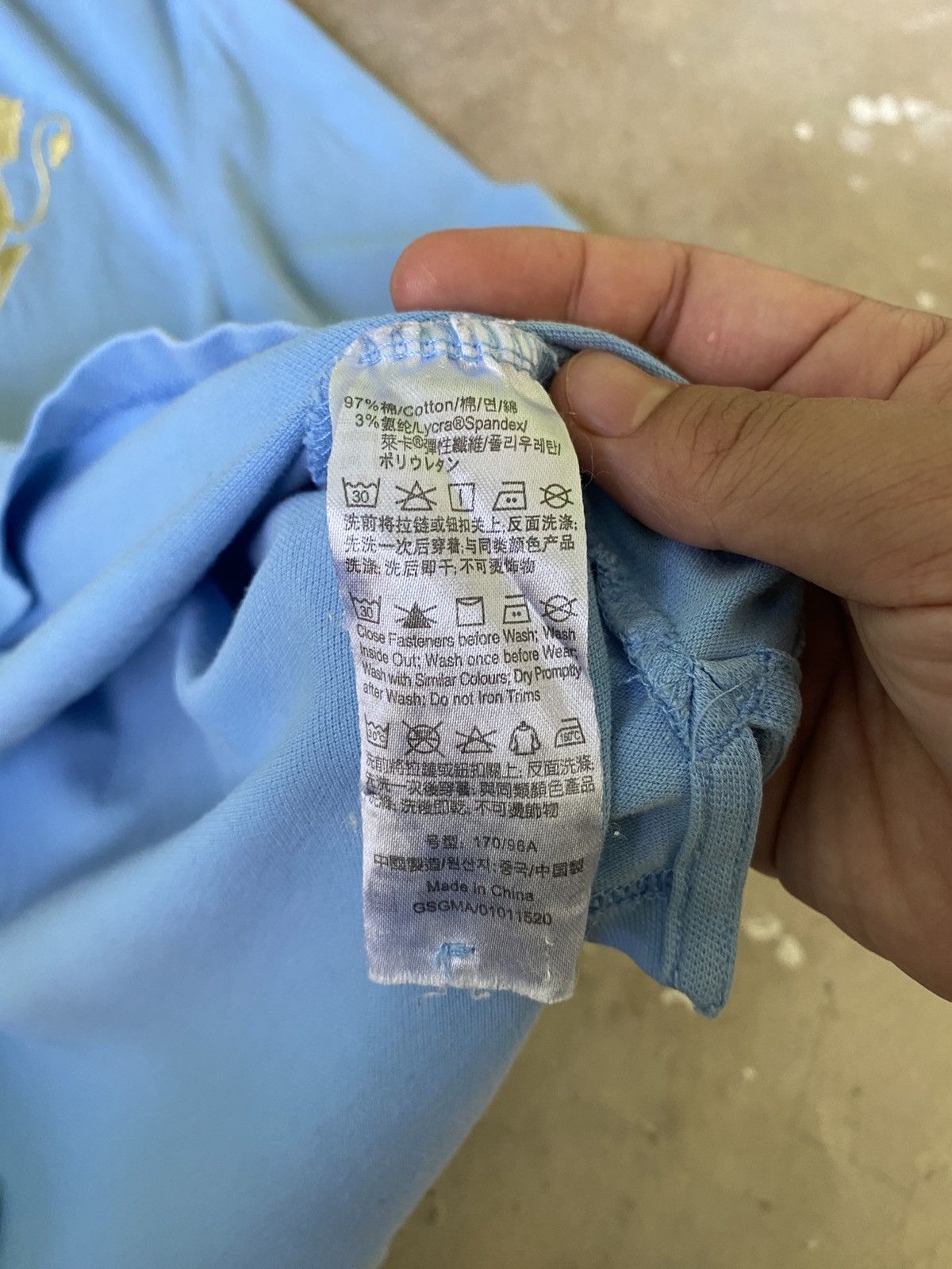 Giordano Giordano Polo Lion Crest Patch Sky Blue Shirt Size US M / EU 48-50 / 2 - 9 Thumbnail